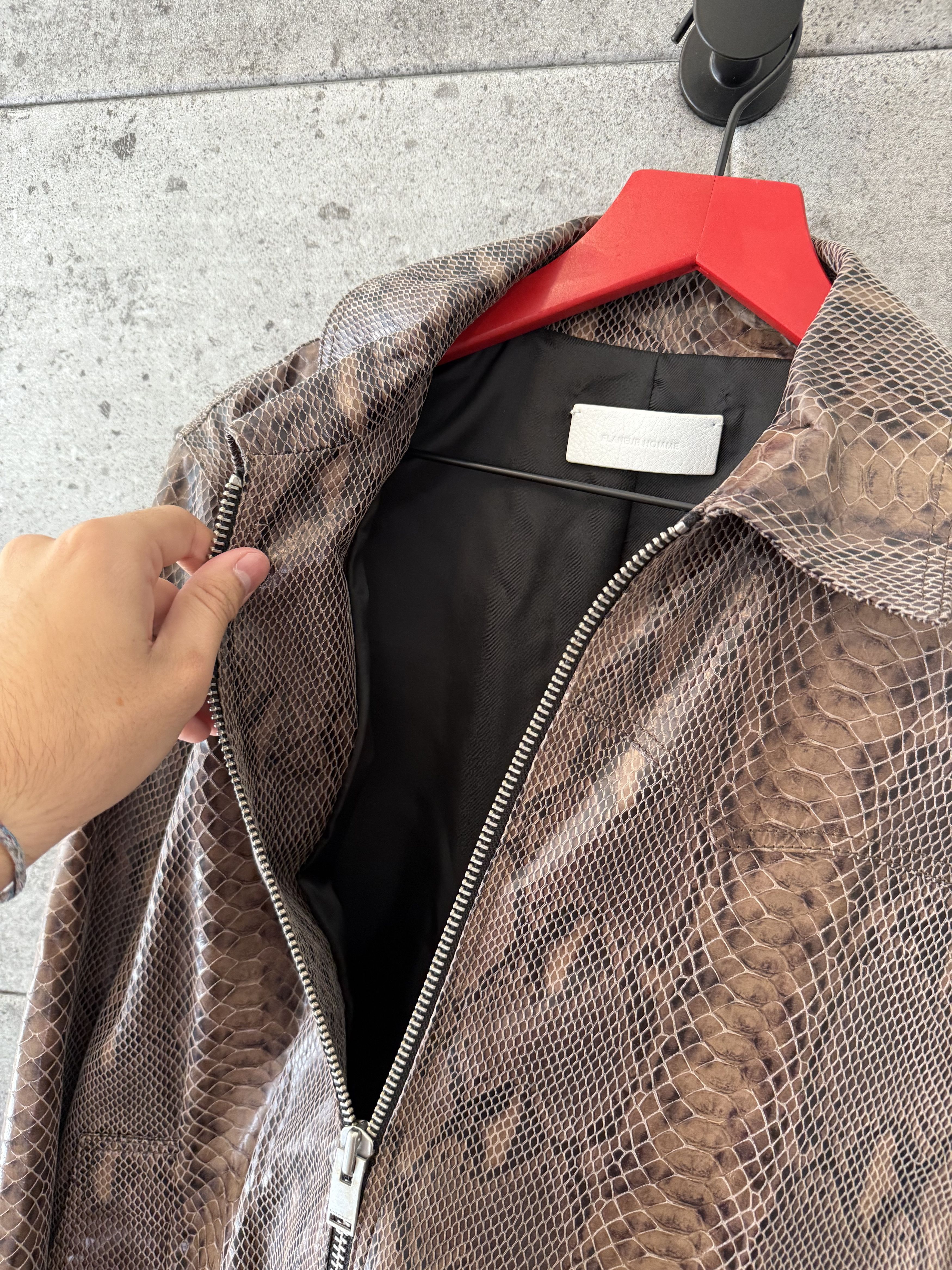 Vintage Vintage 100 percent python skin snake skin biker jacket Size US L / EU 52-54 / 3 - 4 Thumbnail