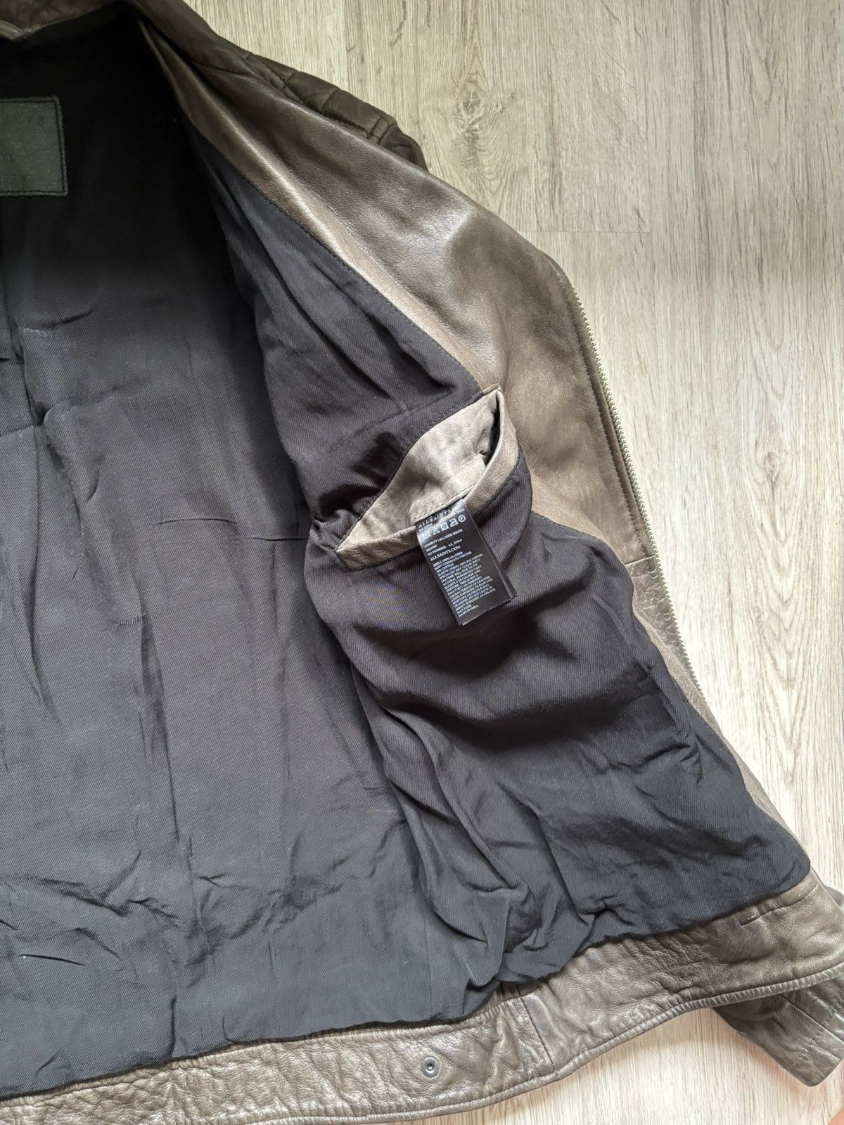 Allsaints AllSaints Conroy Leather Biker Jacket Men Size S Brown Moto Size US S / EU 44-46 / 1 - 24 Thumbnail