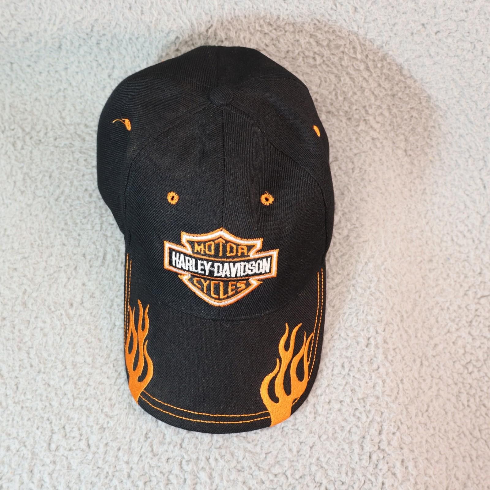 Other Vtg Harley Davidson Baseball Cap OSFM Black Orange Flames Size ONE SIZE - 3 Thumbnail