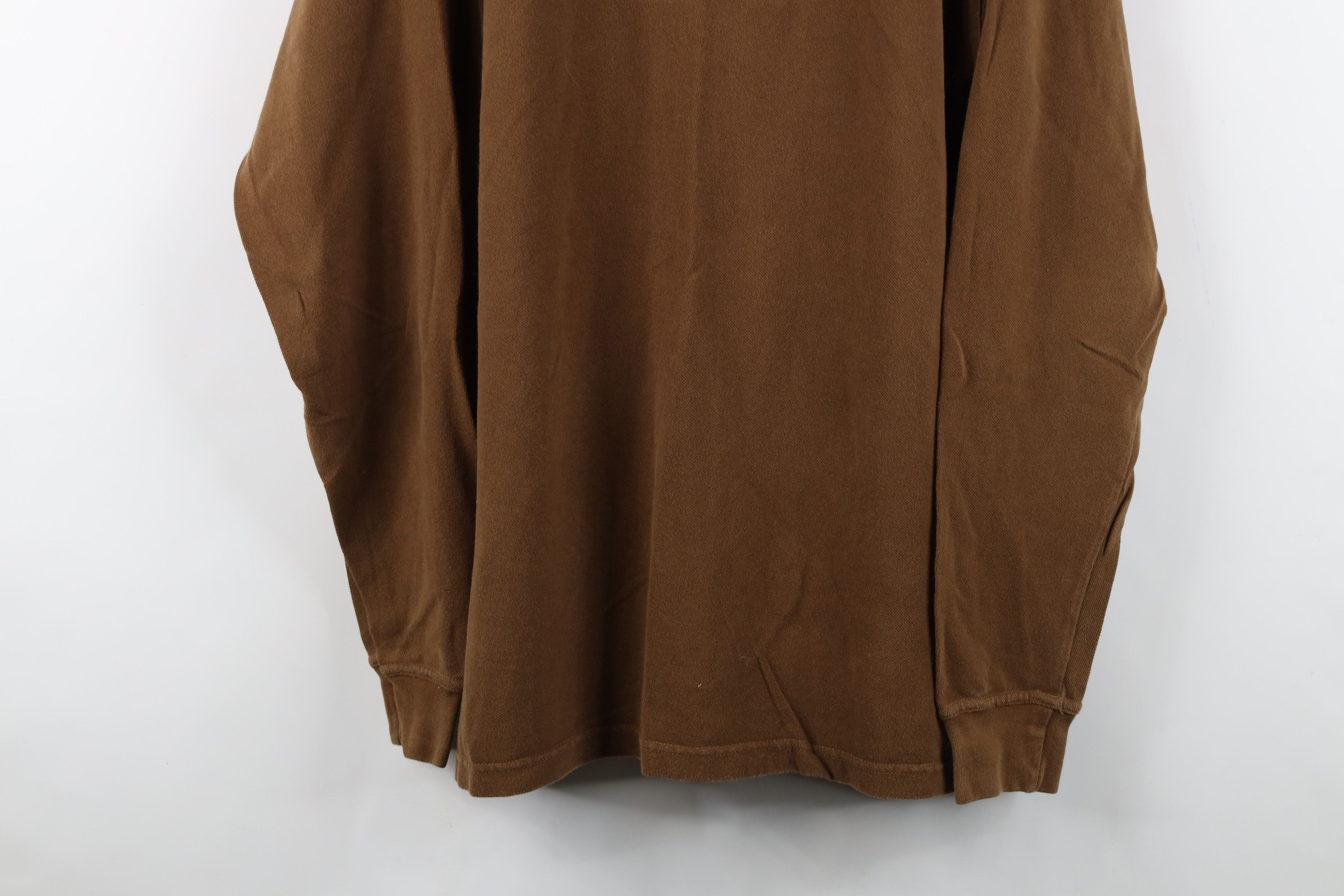 Vintage Vintage 90s Streetwear Mock Neck Long Sleeve T-Shirt Brown Size US L / EU 52-54 / 3 - 3 Thumbnail