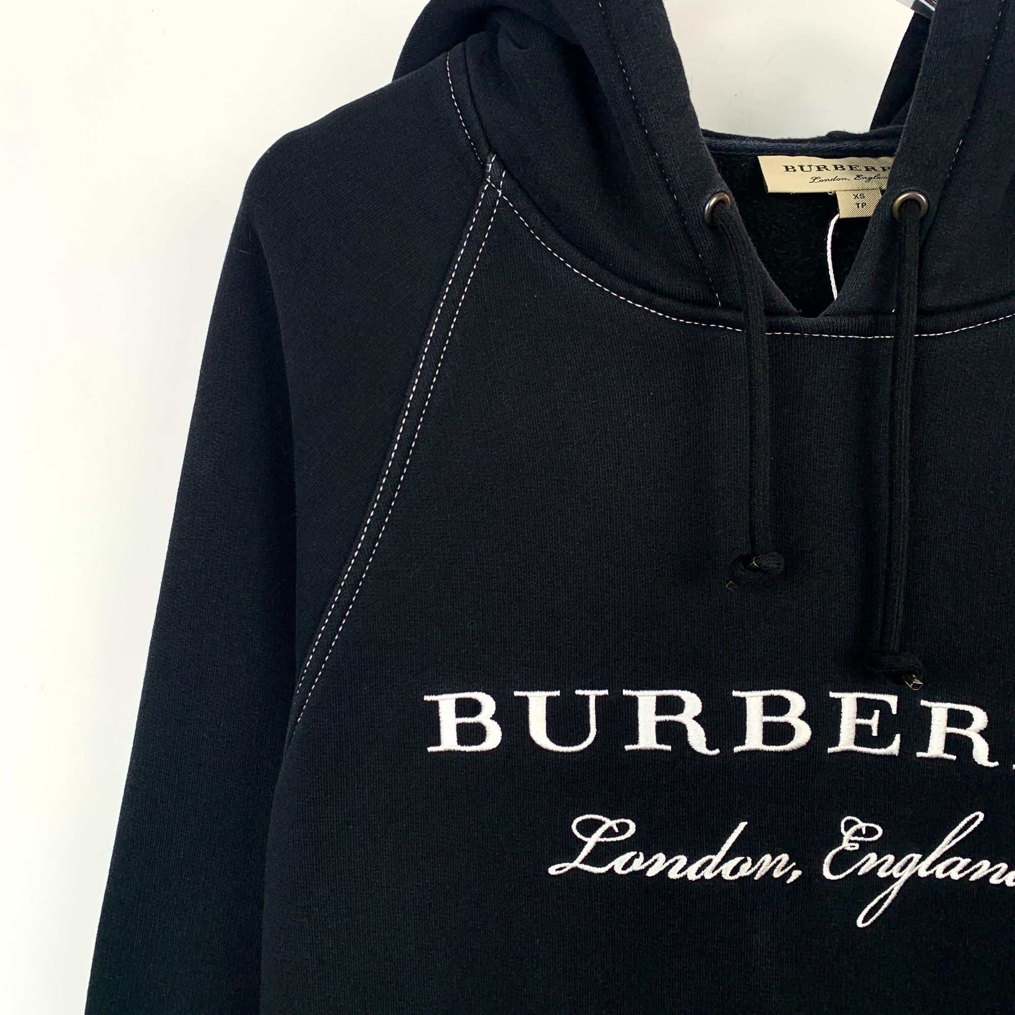 Burberry Burberry Black Cotton Embroidered Logo Hoodie XS Size XS / US 0-2 / IT 36-38 - 8 Thumbnail