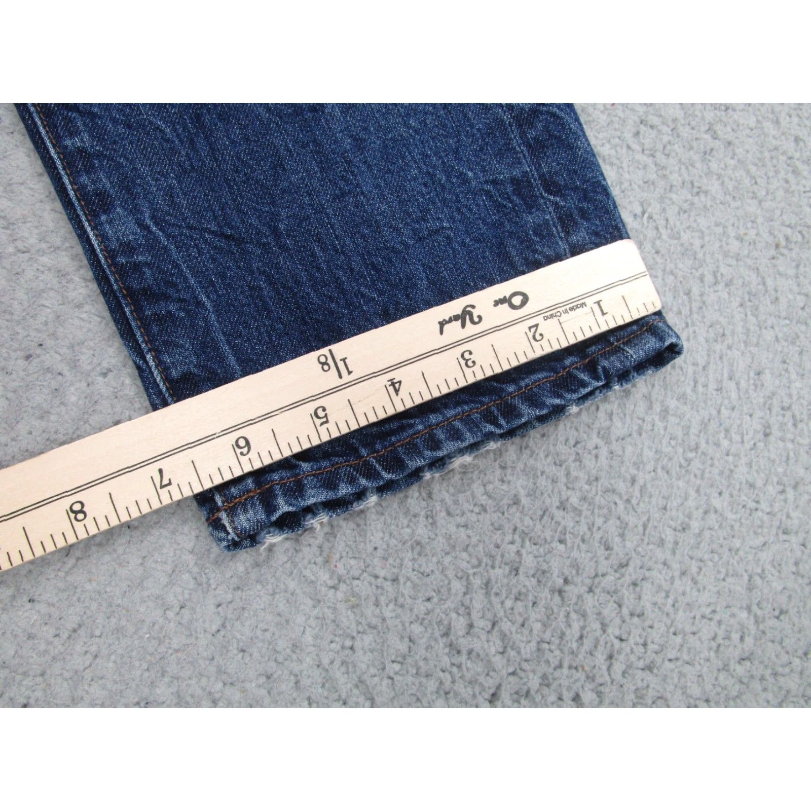 Madewell Madewell Jeans Womens 25 Blue Medium Wash Distressed Crop Straight Leg Raw Hem Size 42" / US 20 - 6 Thumbnail