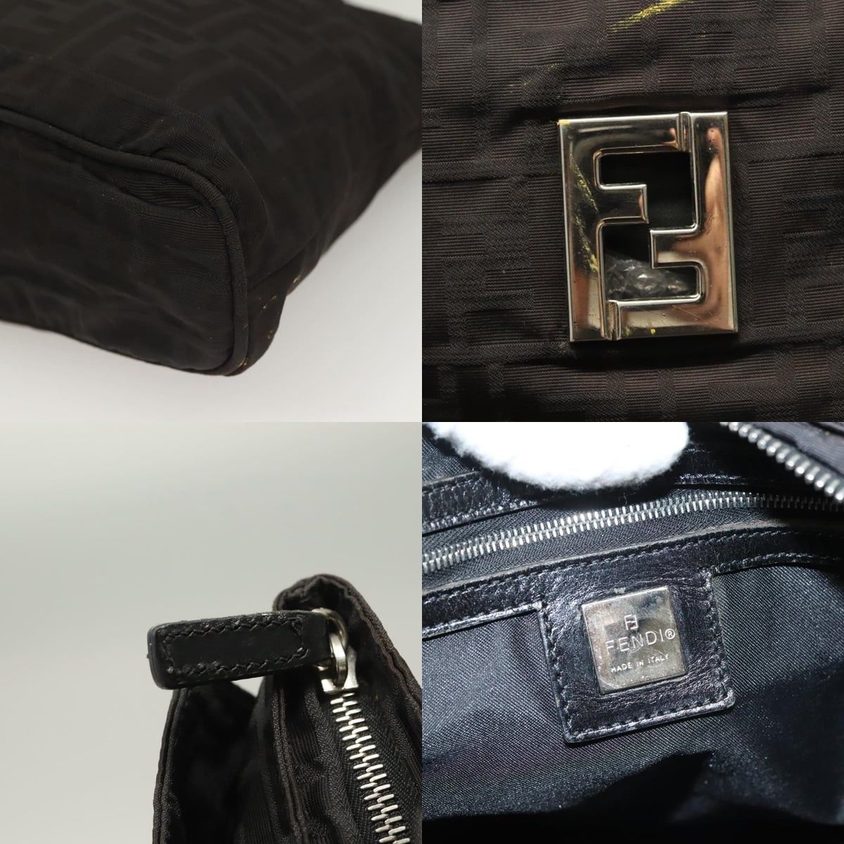 Fendi FENDI Zucca Canvas Hand Bag Black Silver Size ONE SIZE - 11 Thumbnail