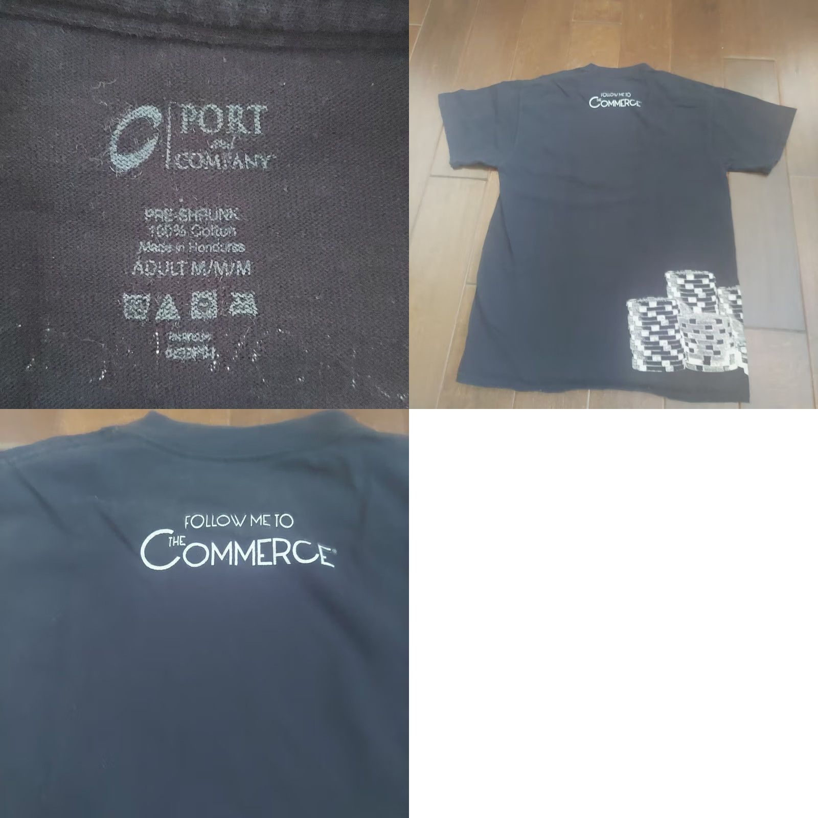 Port & Company Port & Company Commerce Home Casino T-shirt Men Black Short Sleeve Poker Chips Print Size M Size US M / EU 48-50 / 2 - 9 Thumbnail