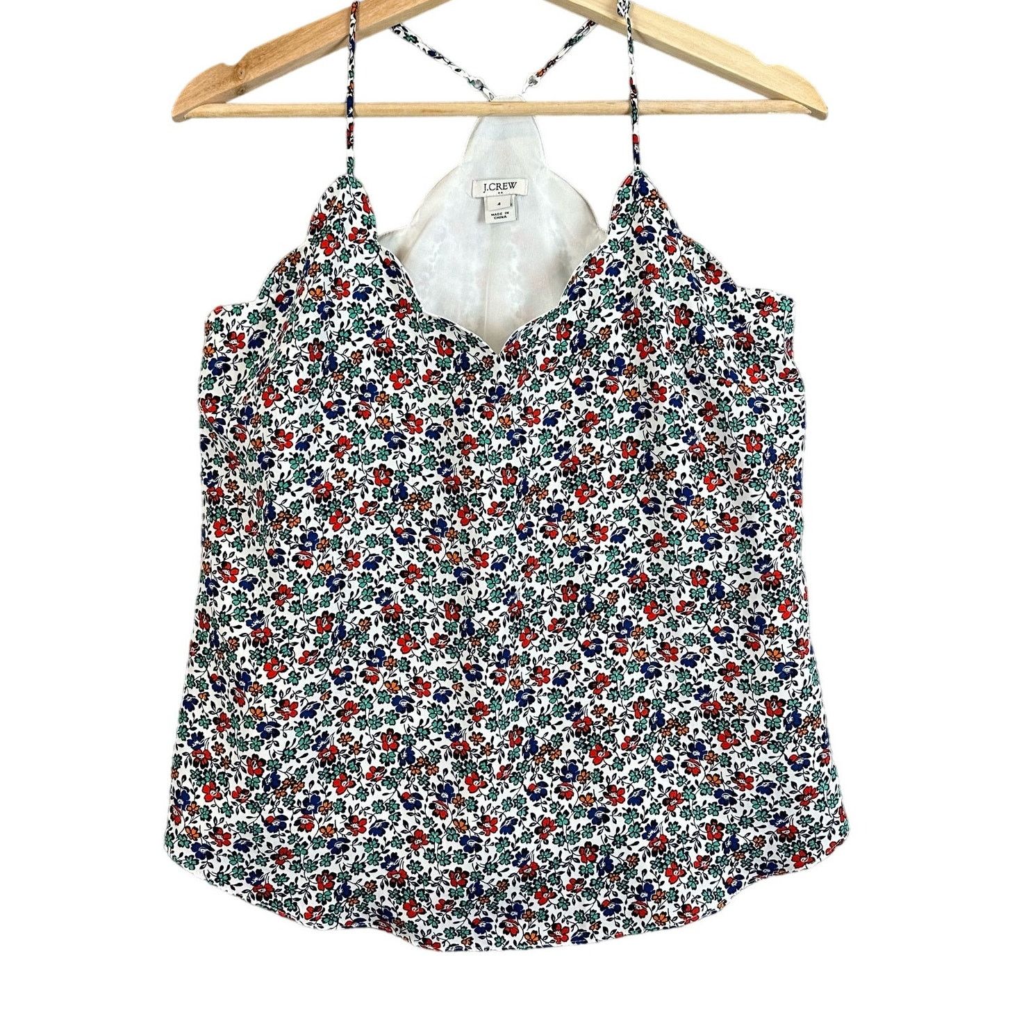 J.Crew J Crew Scalloped Shirt Floral Cami Camisole Tank Top 4 S Size S / US 4 / IT 40 - 1 Thumbnail