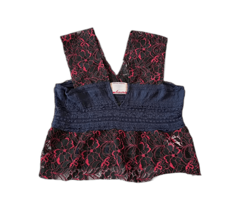 Yohji Yamamoto Vintage Lace Trimmed Spaghetti Strap Top Size ONE SIZE - 1 Thumbnail