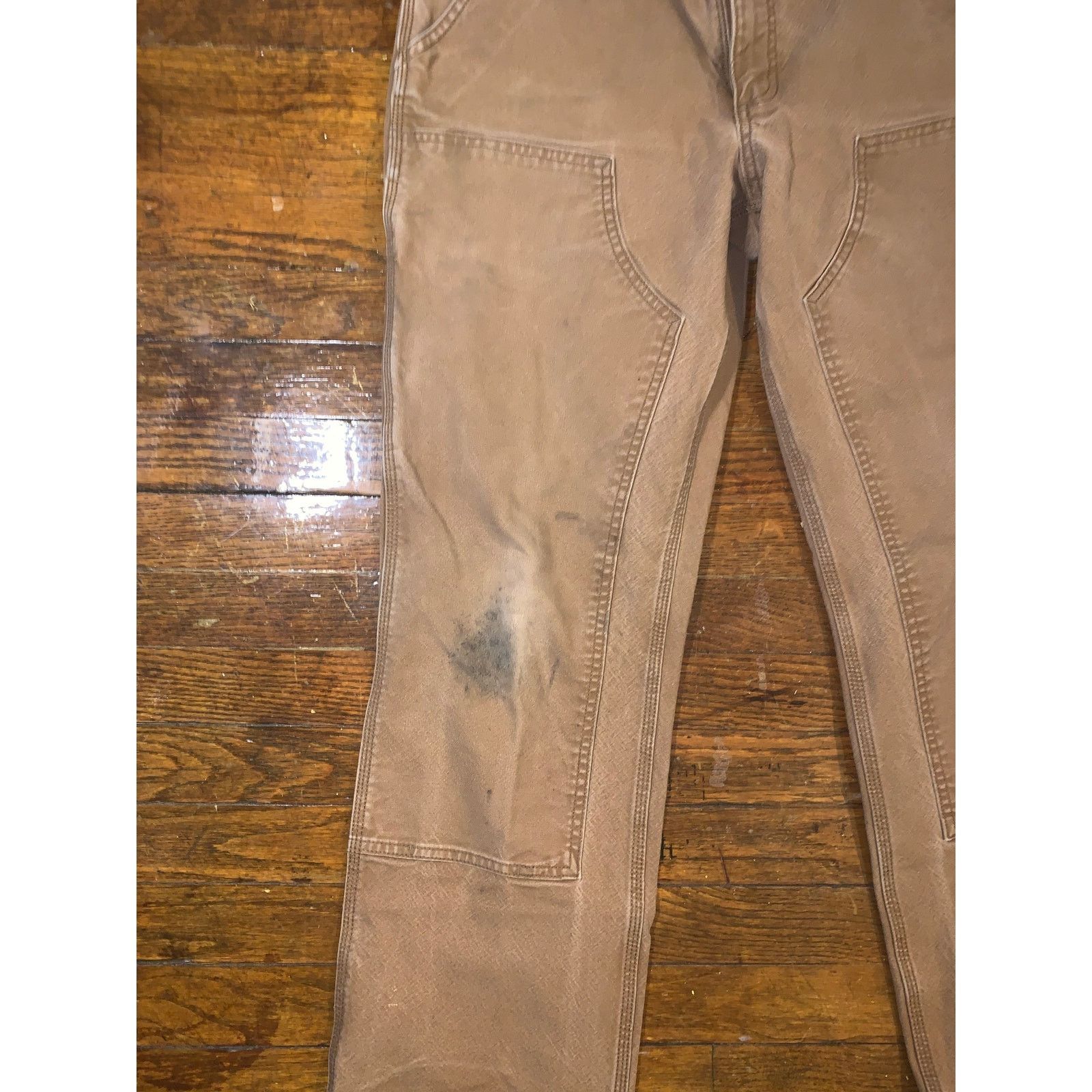 Carhartt Carhartt 103334 Brown Double Front Duck Pants 33X32 Size US 33 - 5 Thumbnail