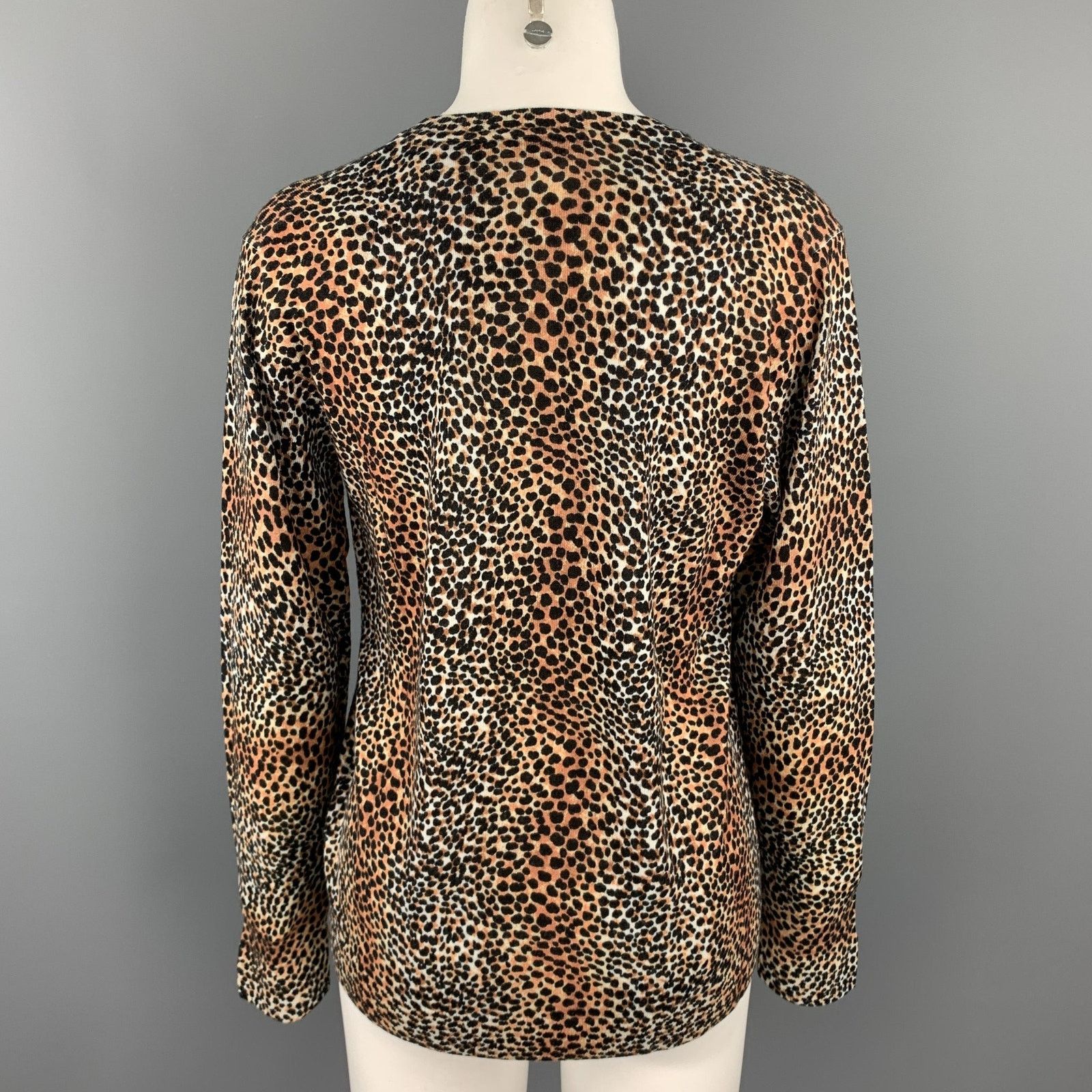 Equipment EQUIPMENT Size XS Black & Tan Cheetah Print Wool Pullover Size XS / US 0-2 / IT 36-38 - 4 Thumbnail