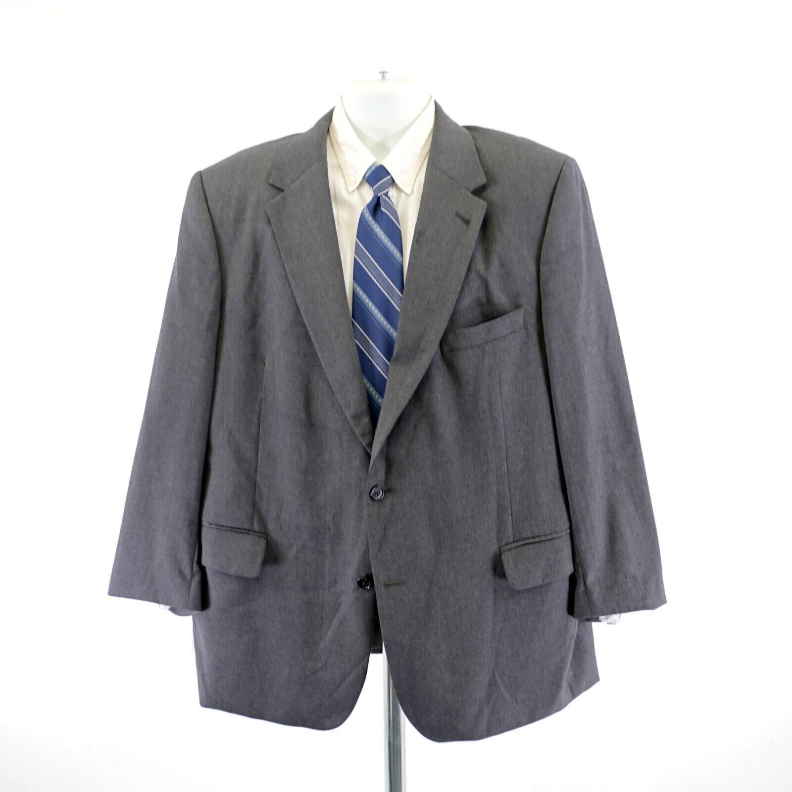 Jos. A. Bank DAMAGED Jos A Bank Portly Gray Wool 46R Tagged 46S 2 Button Size 46R - 4 Thumbnail