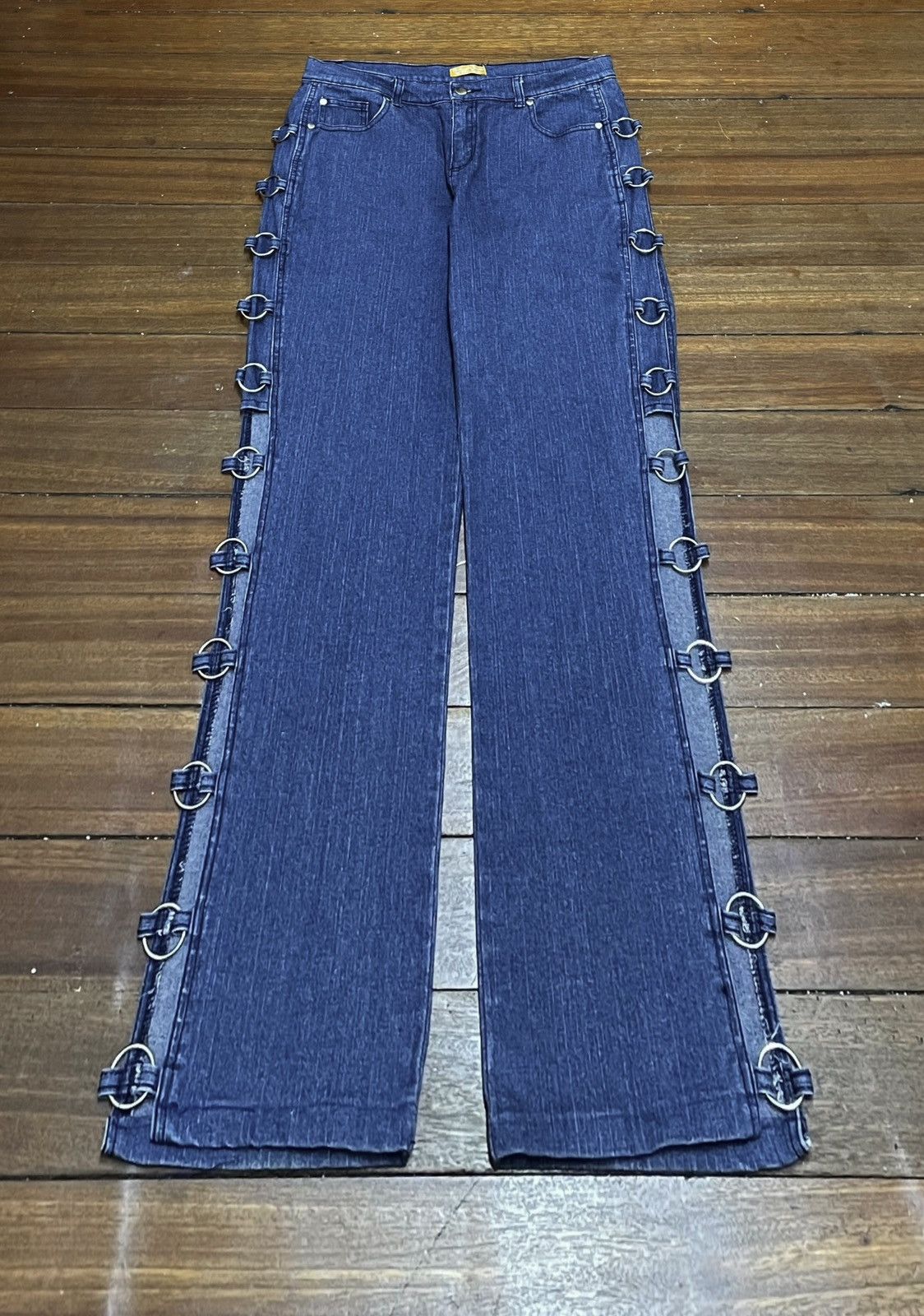 Rare Design Vintage Brand John Barer Hollow Ring Jeans 2000s