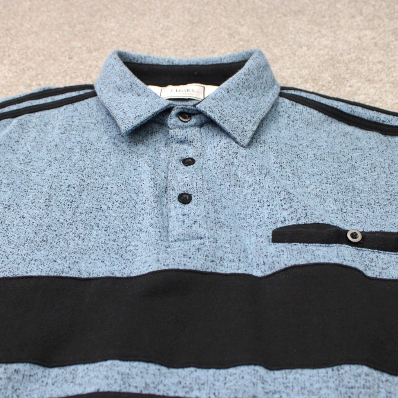 Vintage Classics by Palmland Polo Shirt Mens Blue Cotton/Polyester Long Sleeve Pullover Size US L / EU 52-54 / 3 - 5 Thumbnail