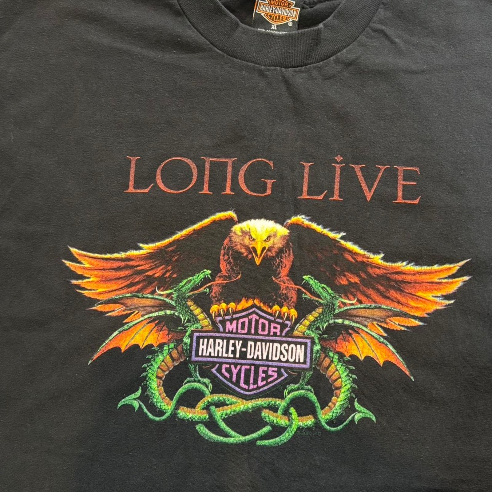 Vintage Vintage 90s Harley Davidson Dragon T Shirt. Black & Purple Size US XL / EU 56 / 4 - 3 Thumbnail