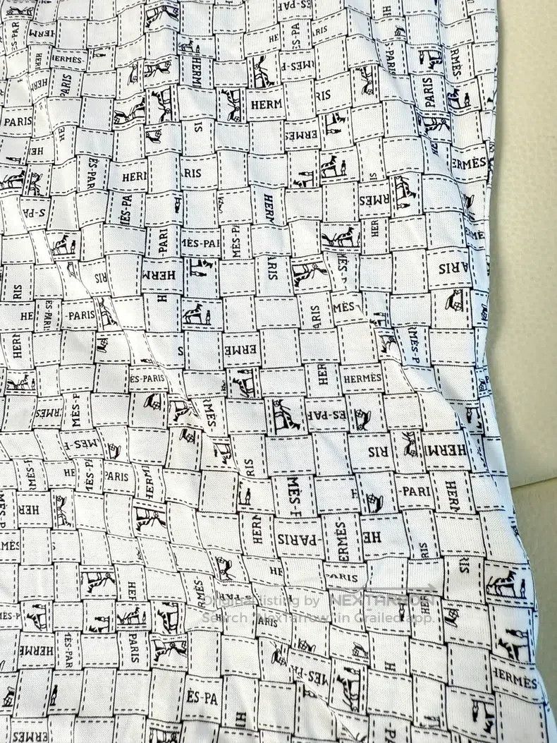 Hermes Hermes Pure Cotton White Carriage Pattern Small Checkered Size XS / US 0-2 / IT 36-38 - 2 Thumbnail