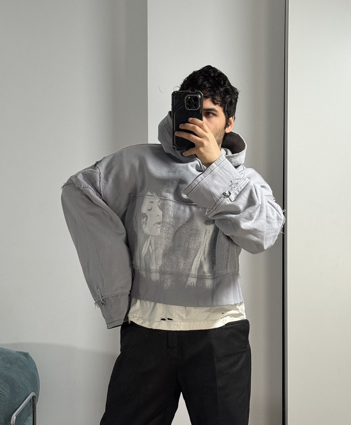 SHINE LUXURY RARE “MARTYR LOREM” Cropped Bondage Hoodie - Light Lavander Size US L / EU 52-54 / 3 - 11 Thumbnail