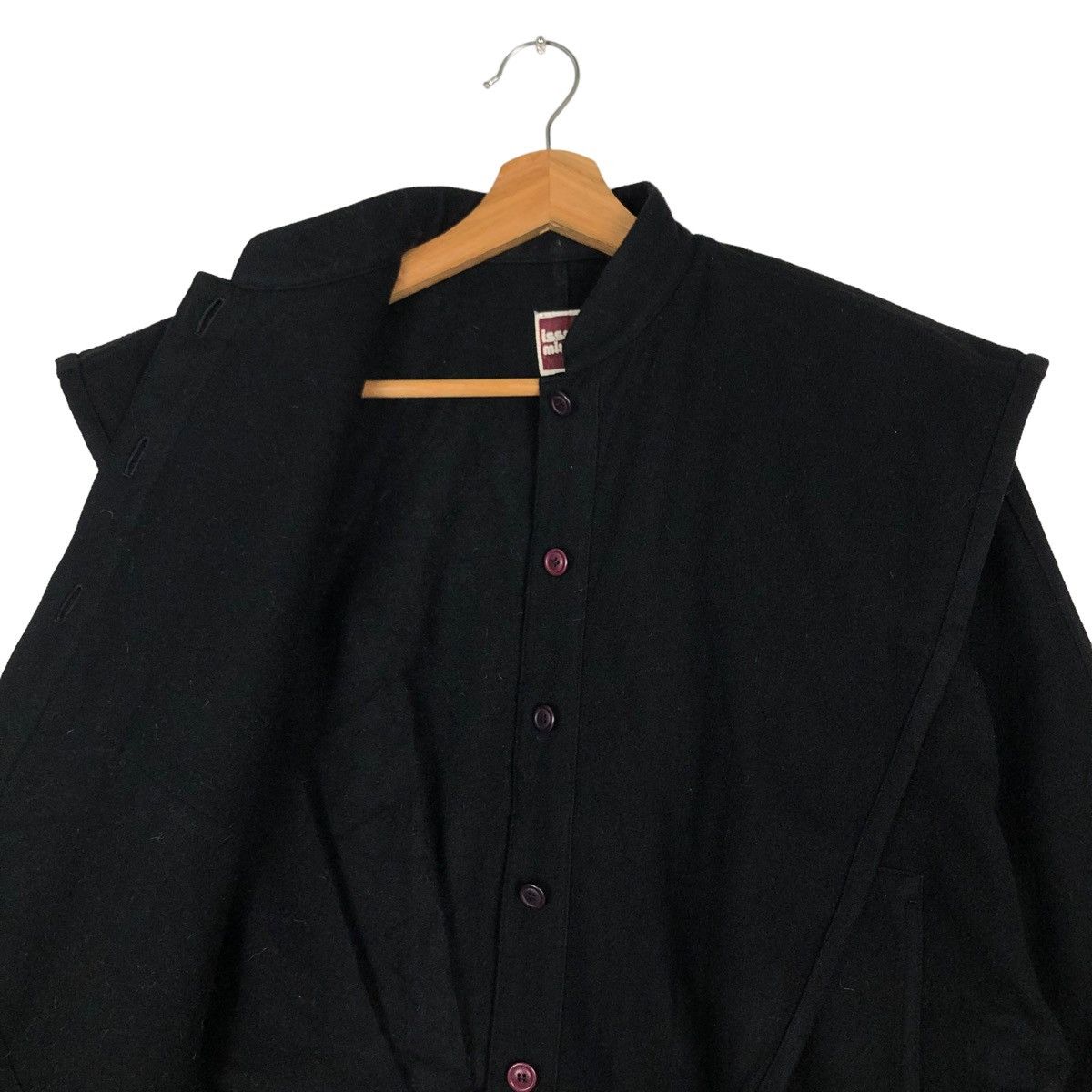 Issey Miyake 🔥Rich Black Wool Cropped Jacket Vintage 70’s Issey Miyake Size US M / EU 48-50 / 2 - 12 Thumbnail