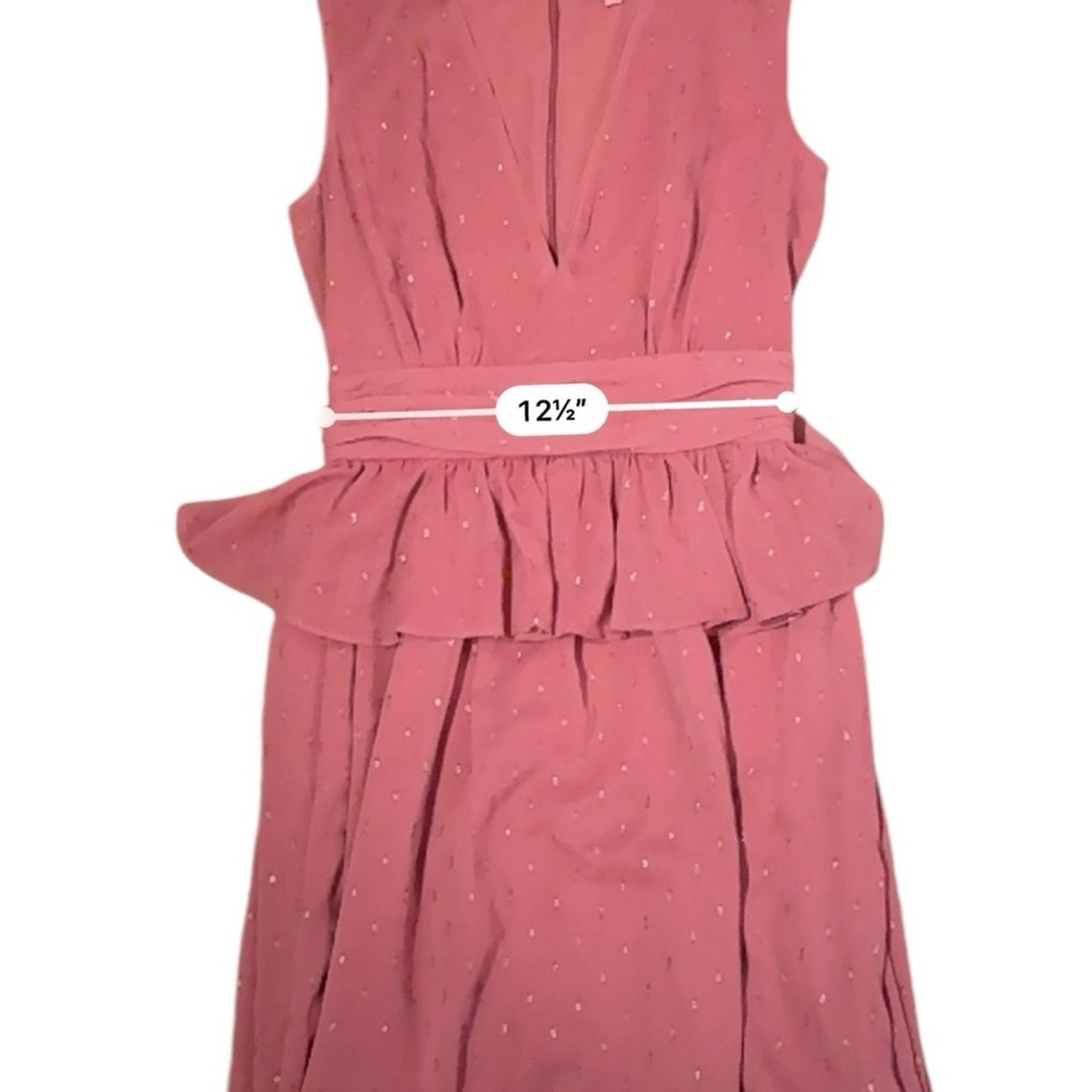 REVOLVE LDT Pink Rose Metallic Peplum Waist V Neck Maxi Gown Dress Size XS / US 0-2 / IT 36-38 - 10 Thumbnail