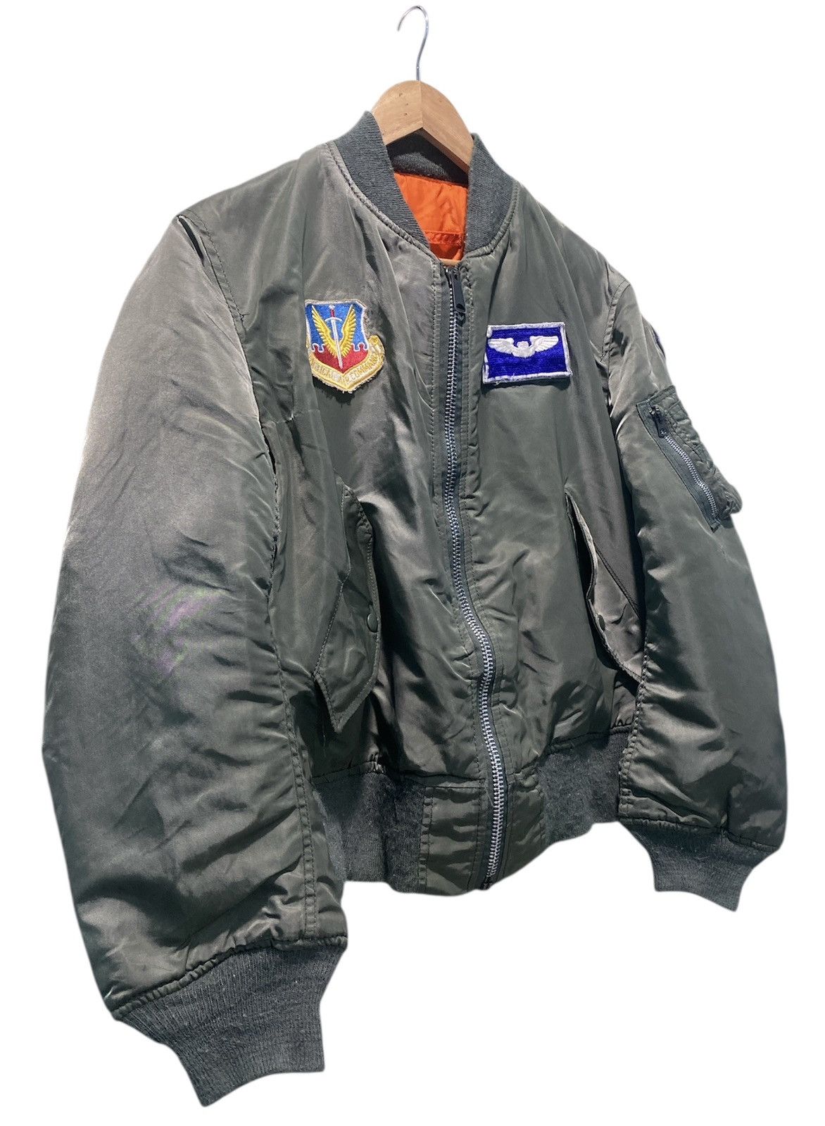 Alpha Industries Vintage 80s Alpha industries Ma-1 Bomber Jacket Olive Green Size US M / EU 48-50 / 2 - 5 Thumbnail