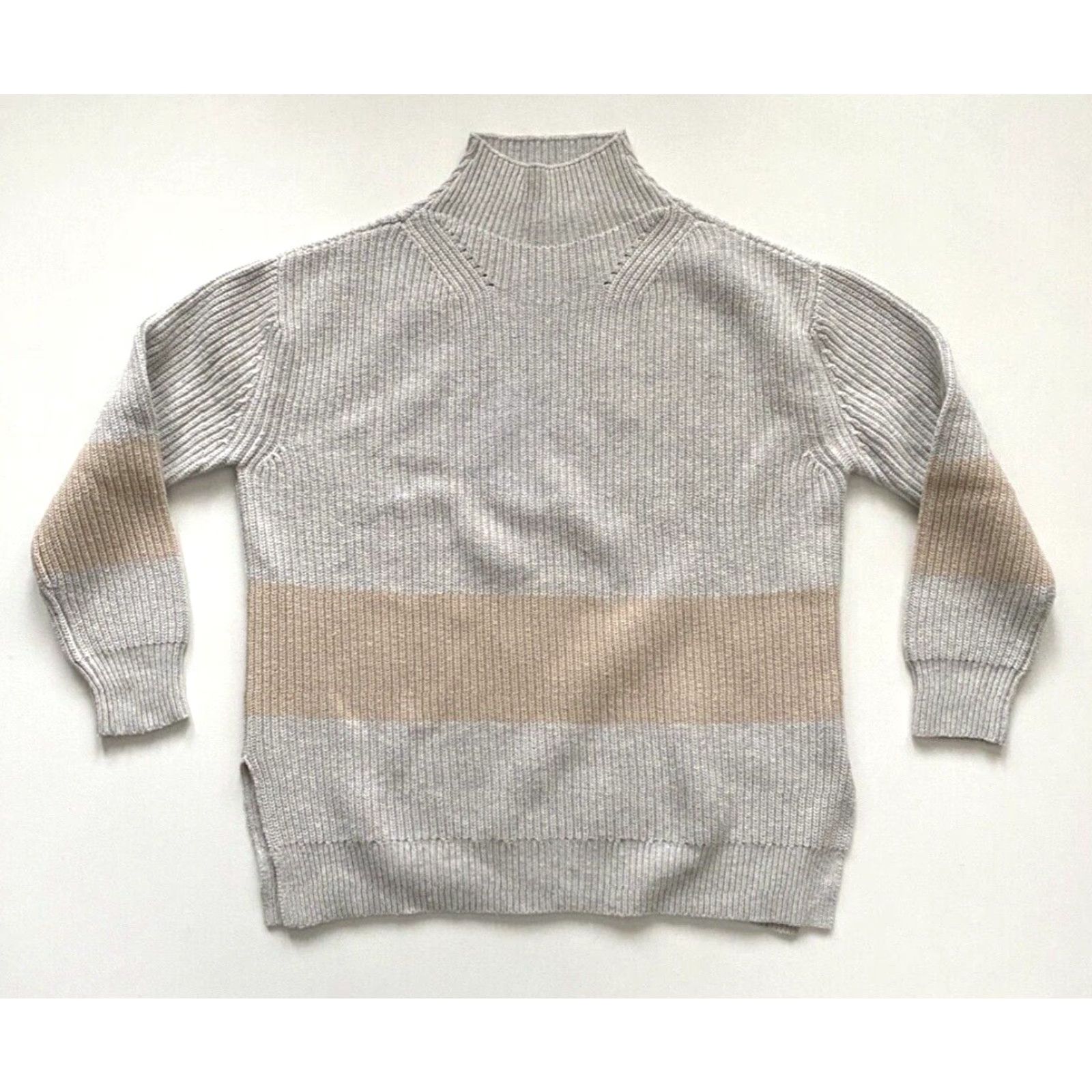 Vintage VINTAGE Tuckernuck Heather Broadway Striped Turtleneck Sweater Knit Wool Blend Sz L Size L / US 10 / IT 46 - 5 Thumbnail