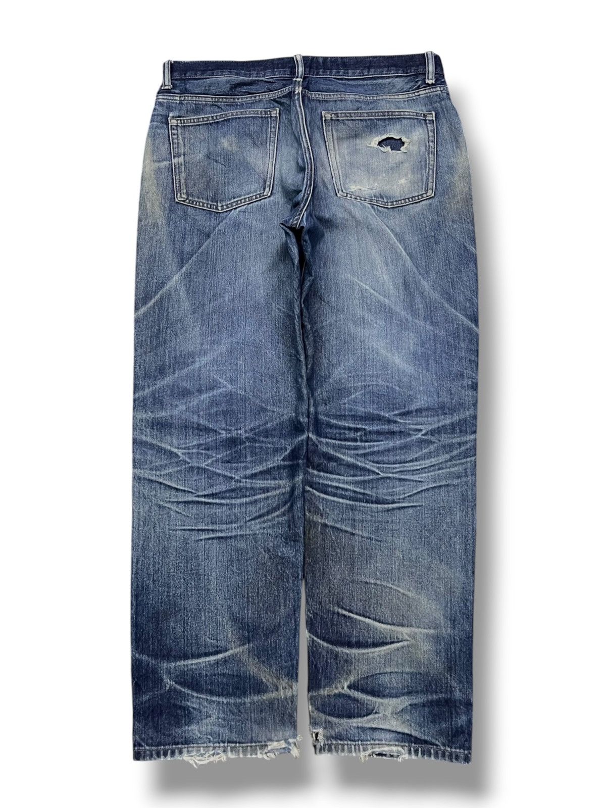 Uniqlo Vintage Uniqlo Japan - Faded Wash, Distressed Denim Size US 35 - 3 Thumbnail