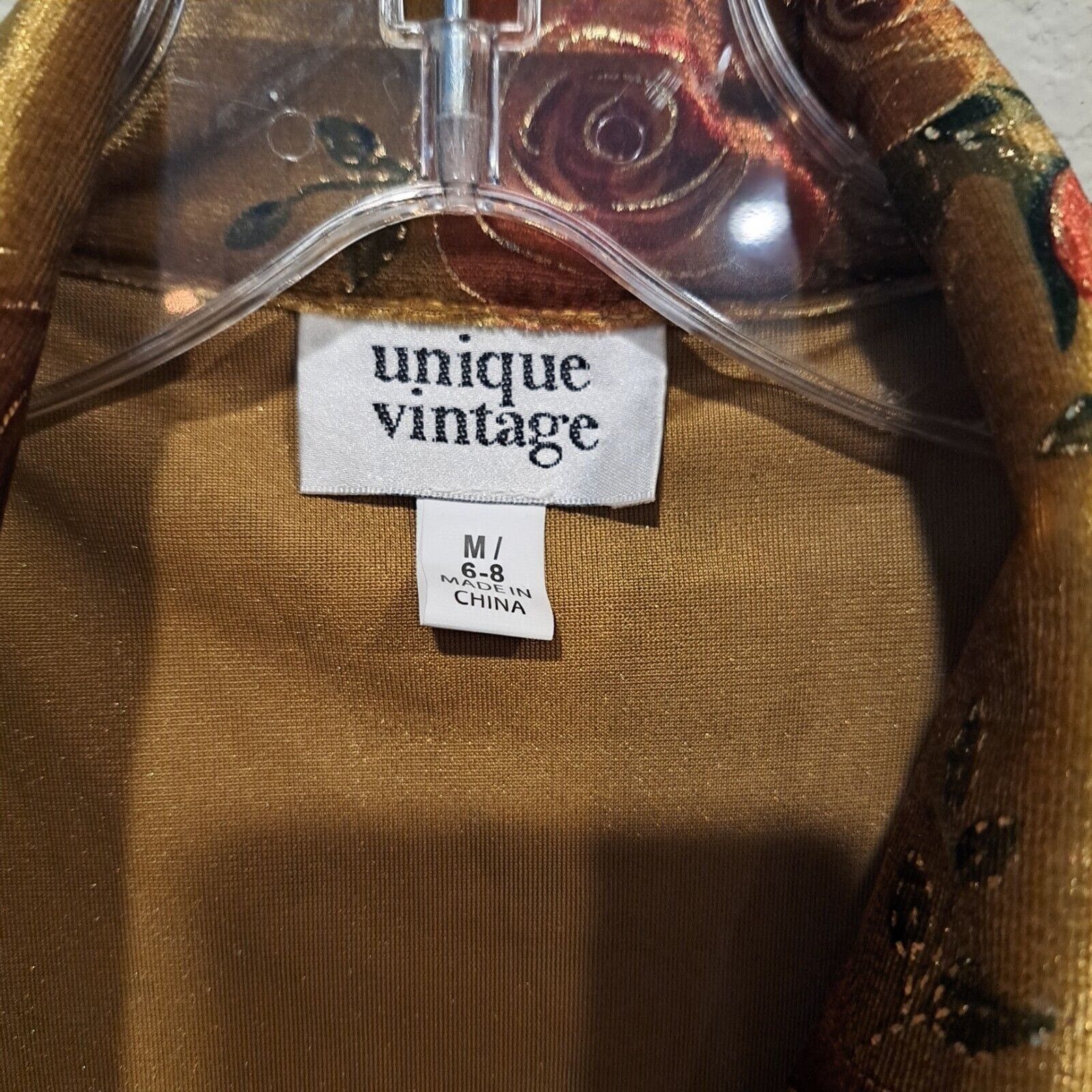 Other Unique Vintage Chartreuse & Red Rose Velvet Wrap Dress M New Size M / US 6-8 / IT 42-44 - 4 Thumbnail