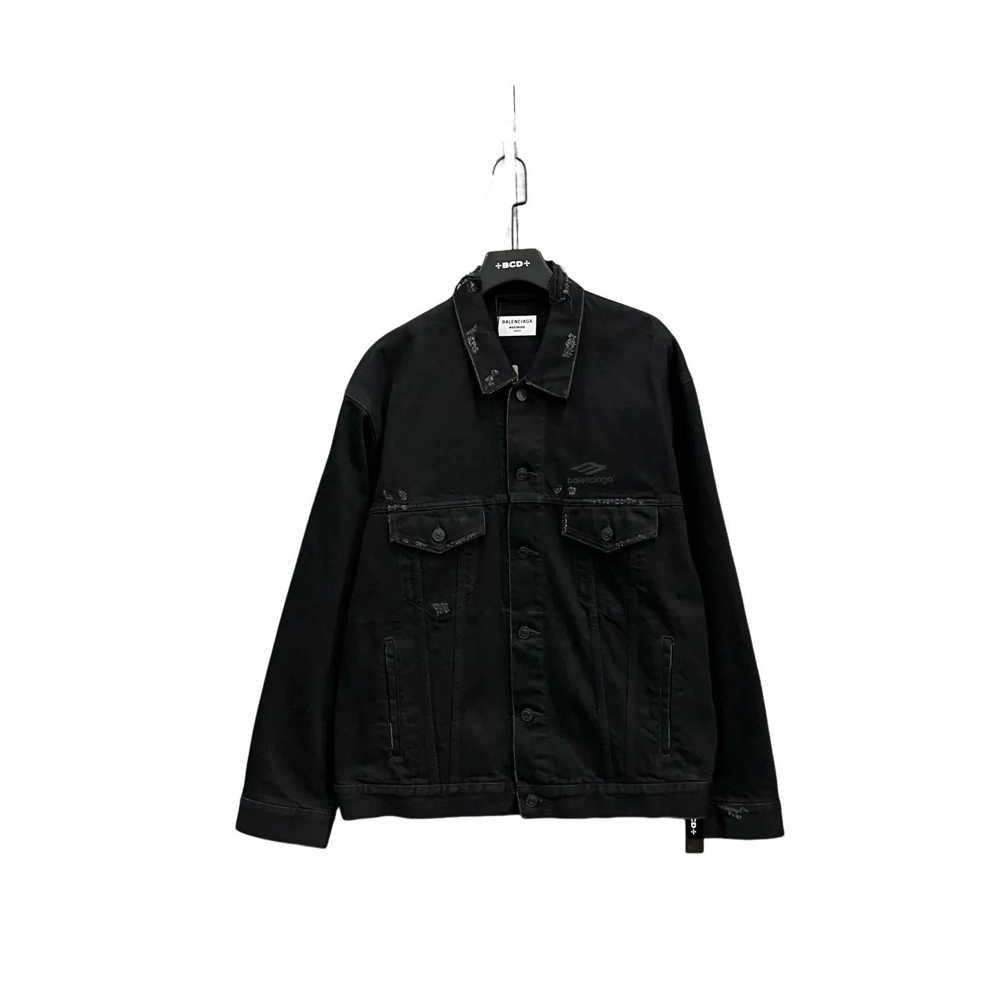 Balenciaga Balenciaga Embroidered Logo Denim Jacket XS Size US XS / EU 42 / 0 - 1 Thumbnail