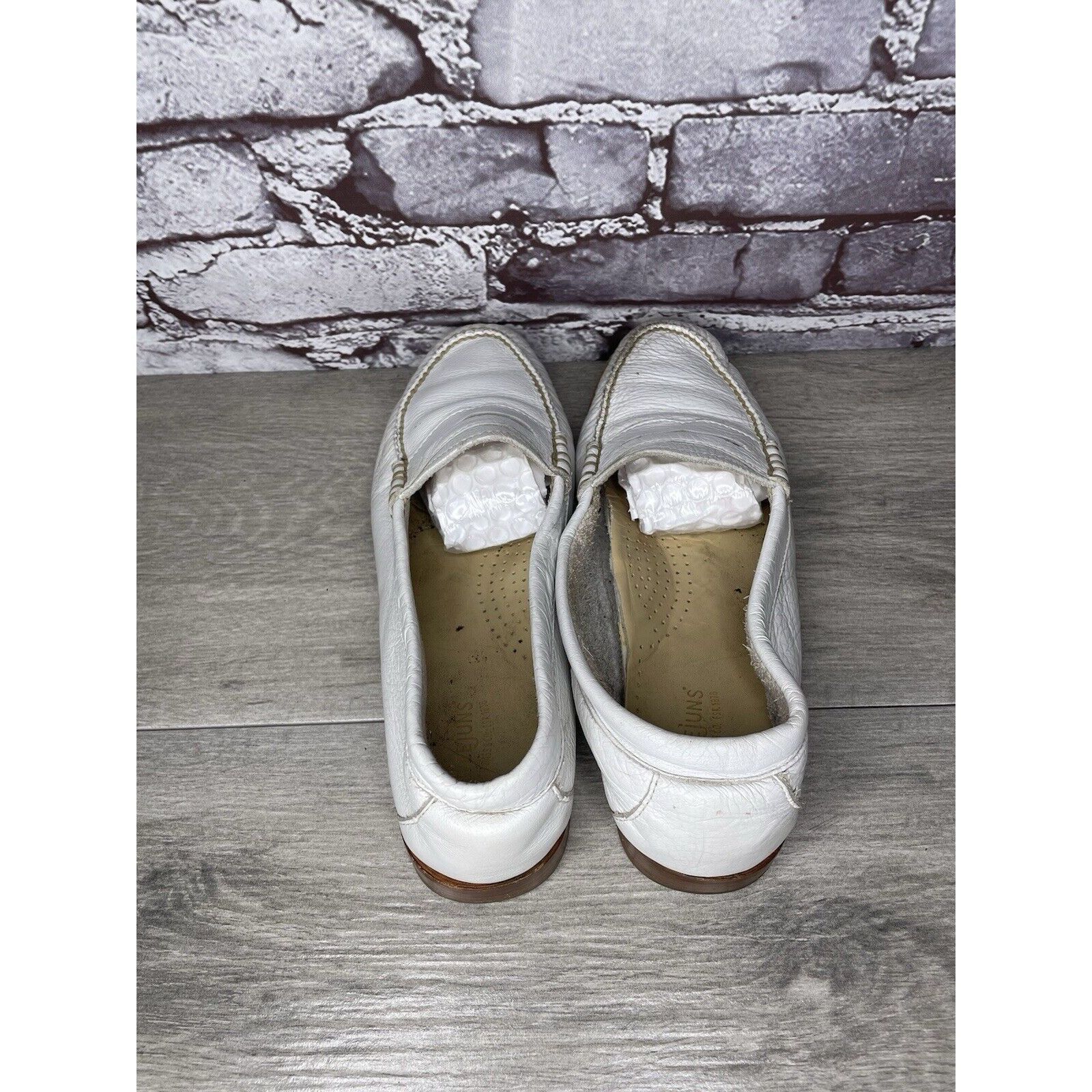 G.H. Bass & Co. G.H. Bass Weejuns White Leather Moc Toe Penny Loafers Shoes Size US 8 / IT 38 - 5 Thumbnail