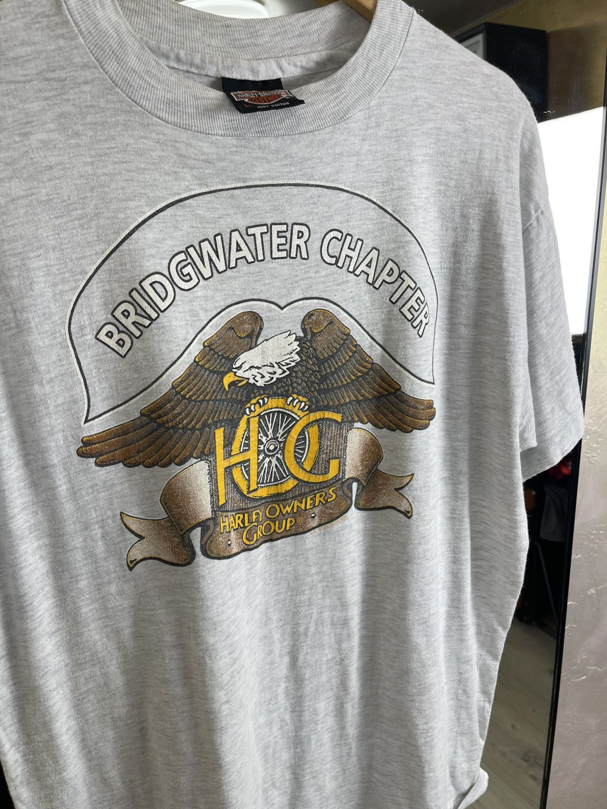 Harley Davidson Vintage 90s Harley Davidson Bridgwater Hanes Beefy Tee USA Size US L / EU 52-54 / 3 - 2 Thumbnail
