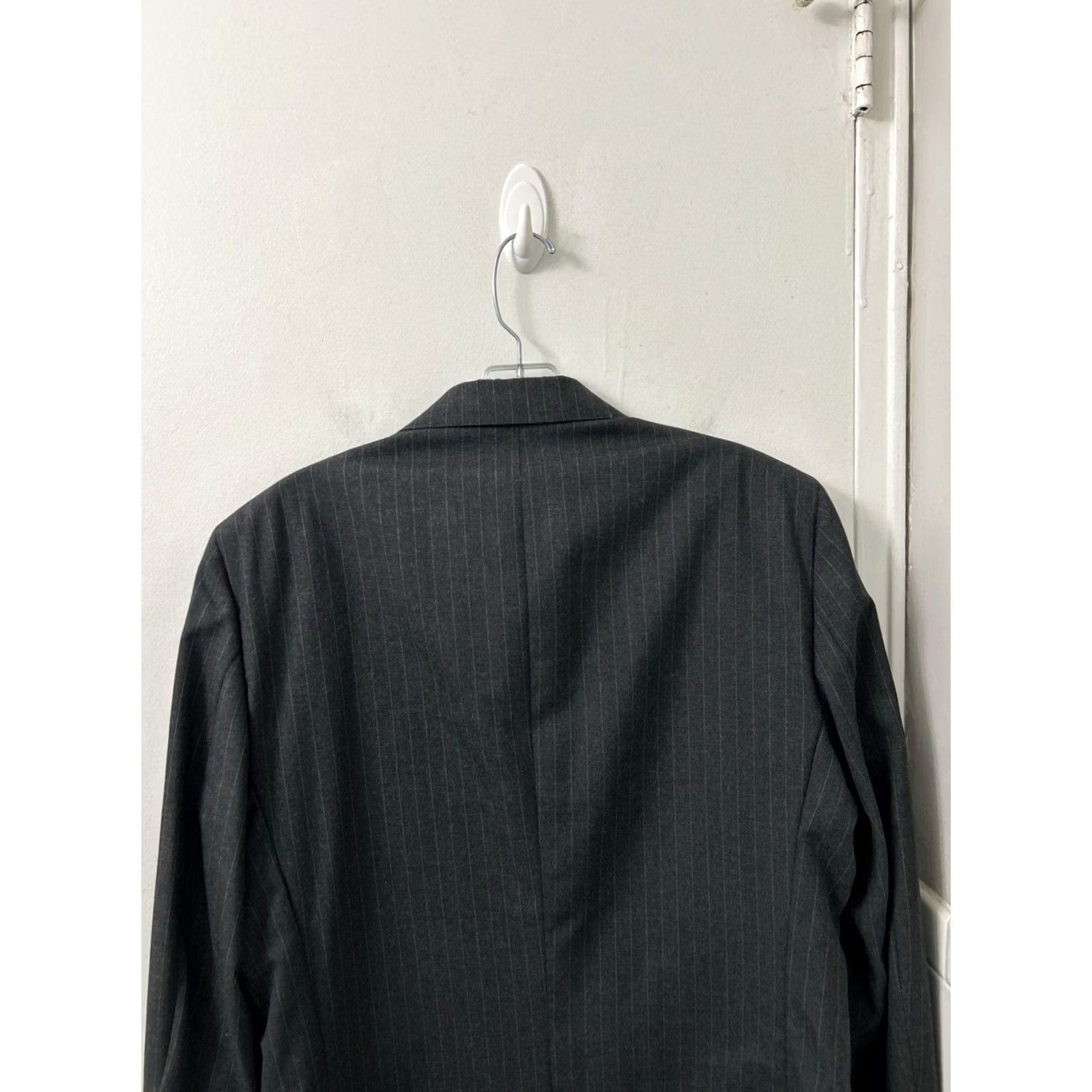 Vintage VINTAGE Brooke & Deane Blazer Mens 40 Gray Pinstripe Wool Jacket Made in USA NWT Blazer Jeans? Size 40R - 6 Thumbnail