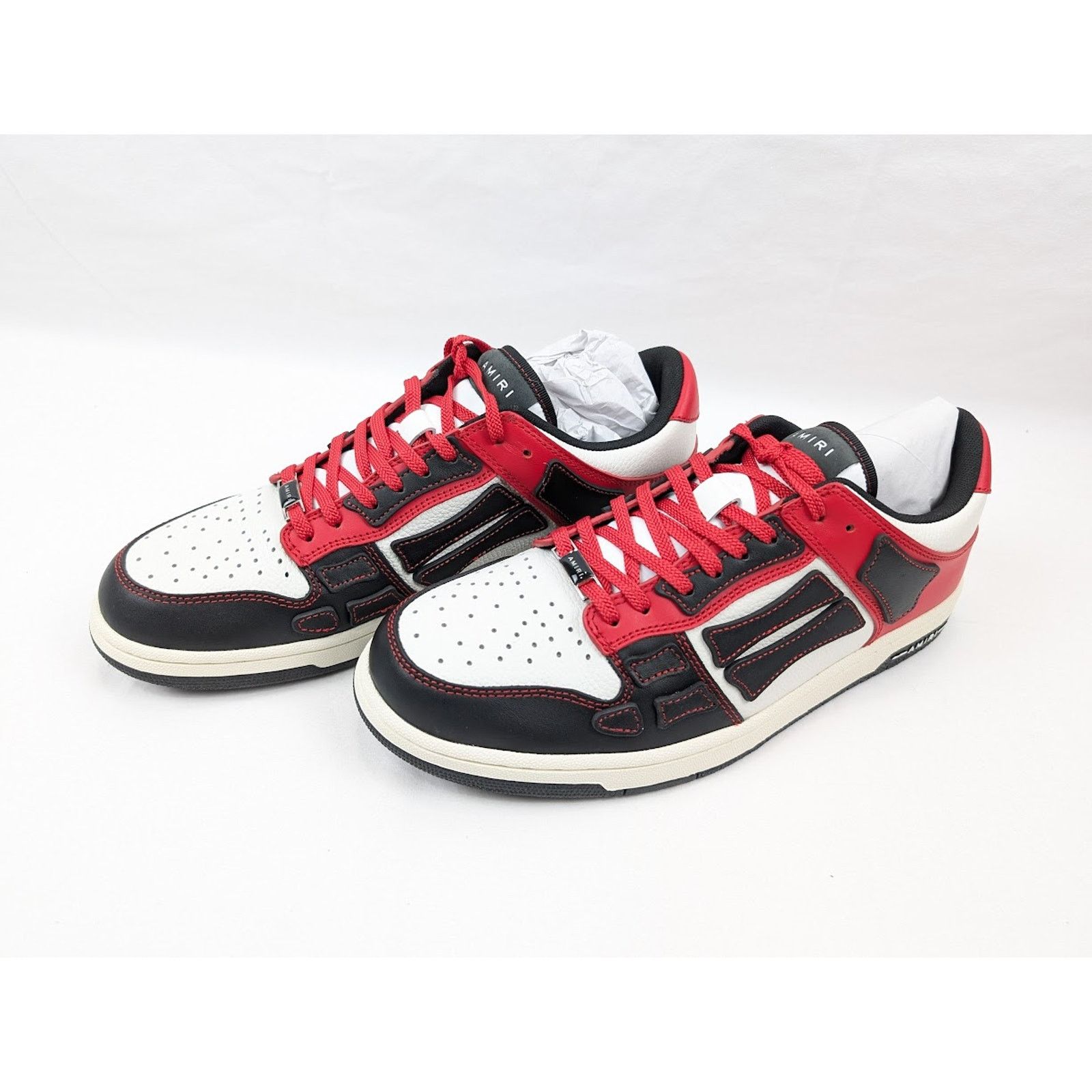 Amiri o1rshd1 Skeleton Low-Top Sneakers in Black/Red Size US 12 / EU 45 - 19 Thumbnail