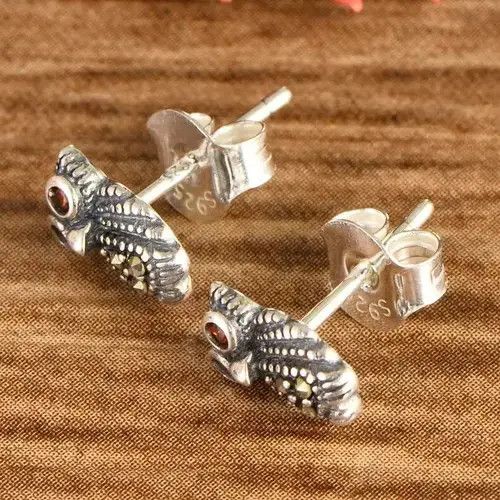 Sterling Silver 925 Sterling Silver gem Owl Earrings Size 28 - 2 Thumbnail
