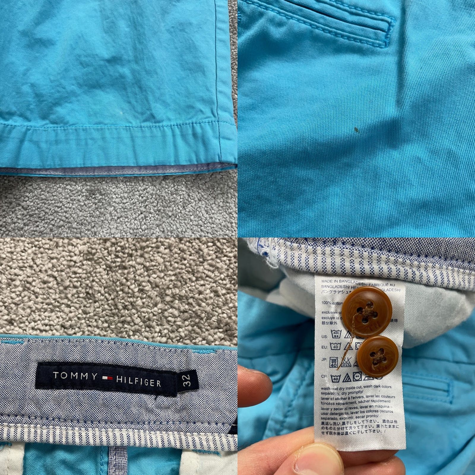 Tommy Hilfiger VINTAGE Tommy Hilfiger Chino Shorts Men 32 Blue Cotton Flat Front Casual Size US 32 / EU 48 - 8 Thumbnail