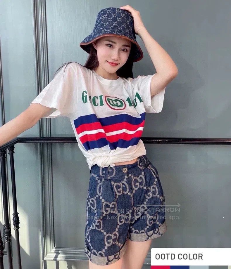 Gucci Gucci Blue full-print denim shorts Size 24" / US 00 / IT 34 - 9 Thumbnail