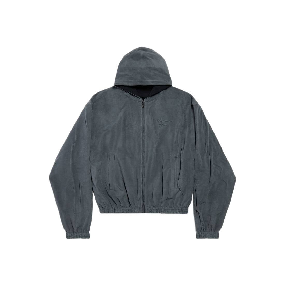 Balenciaga BALENCIAGA $2790 Cursive Black/Gray Reversible Jacket New & Size XS / US 0-2 / IT 36-38 - 2 Thumbnail