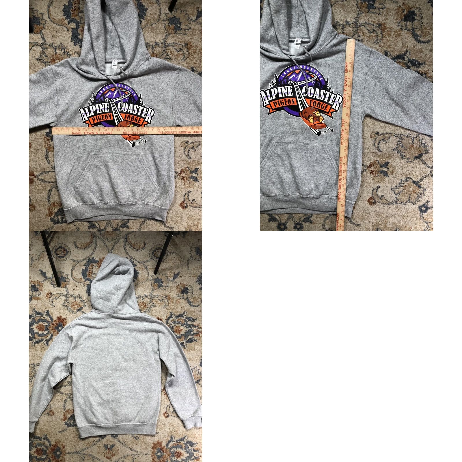 Jerzees Jerzees Hoodie Mens Small Gray Fleece Alpine Coaster Smoky Mountain Pigeon Forge Graphic Print Kangaroo Pocket Sweatshirt Pullover Crew Neck Size US S / EU 44-46 / 1 - 8 Thumbnail