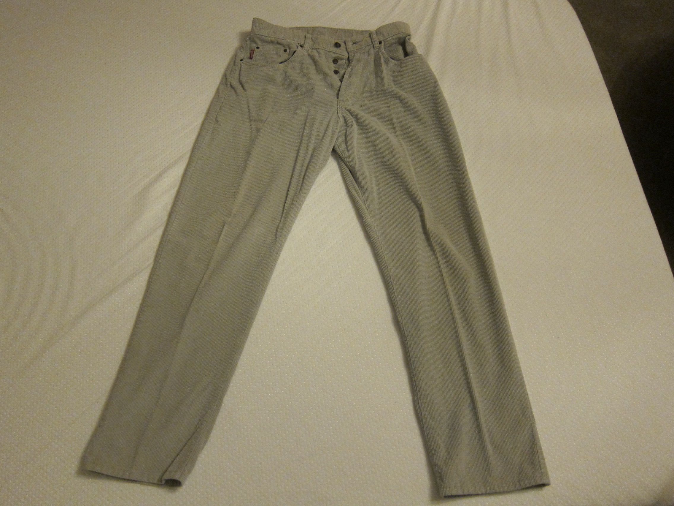 image of Vintage Stussy "big Ol Jeans" Corduroy Pants in Beige, Men's (Size 34)