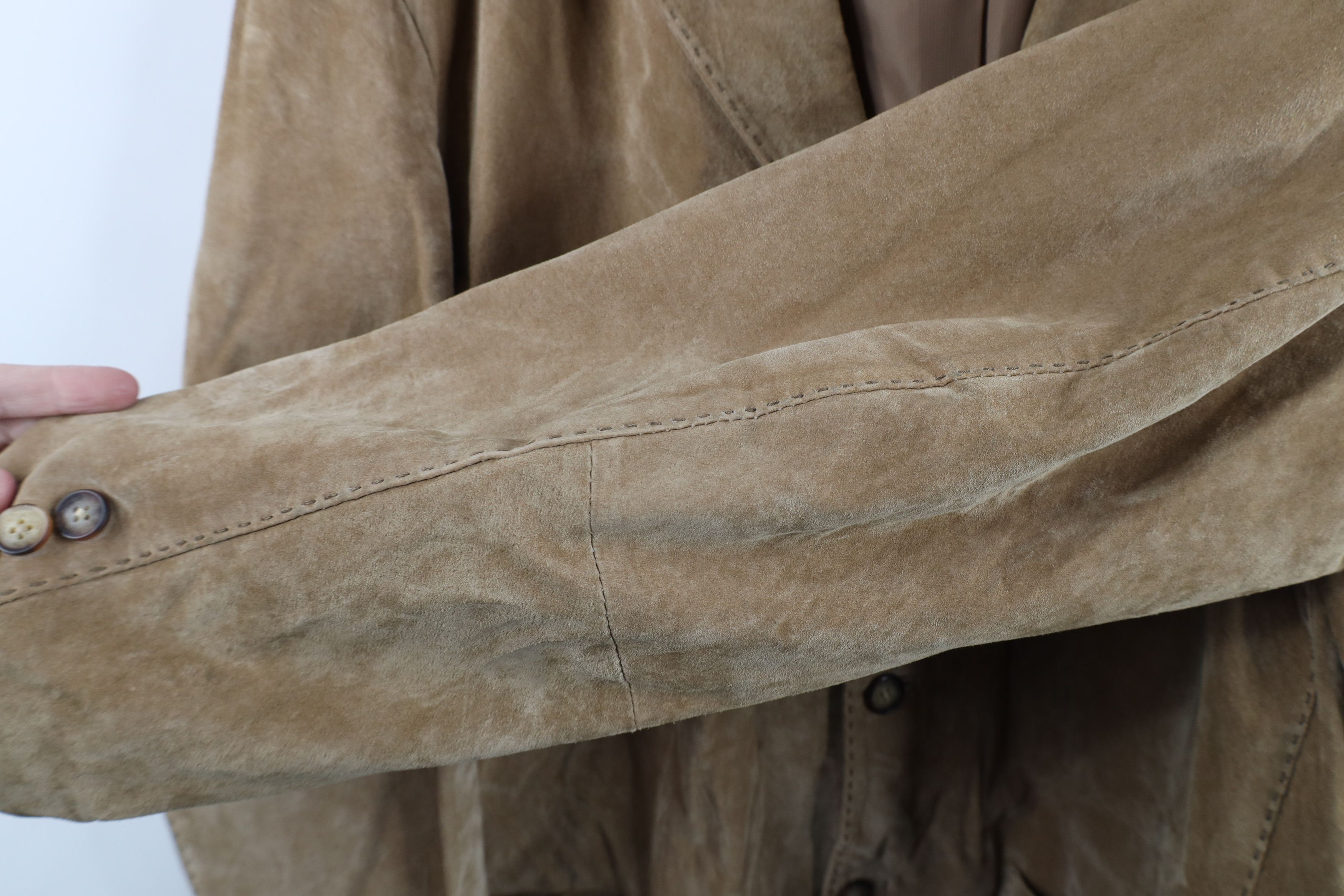 Vintage Vintage 90s Streetwear Suede Leather Blazer Jacket Brown Size US L / EU 52-54 / 3 - 7 Thumbnail