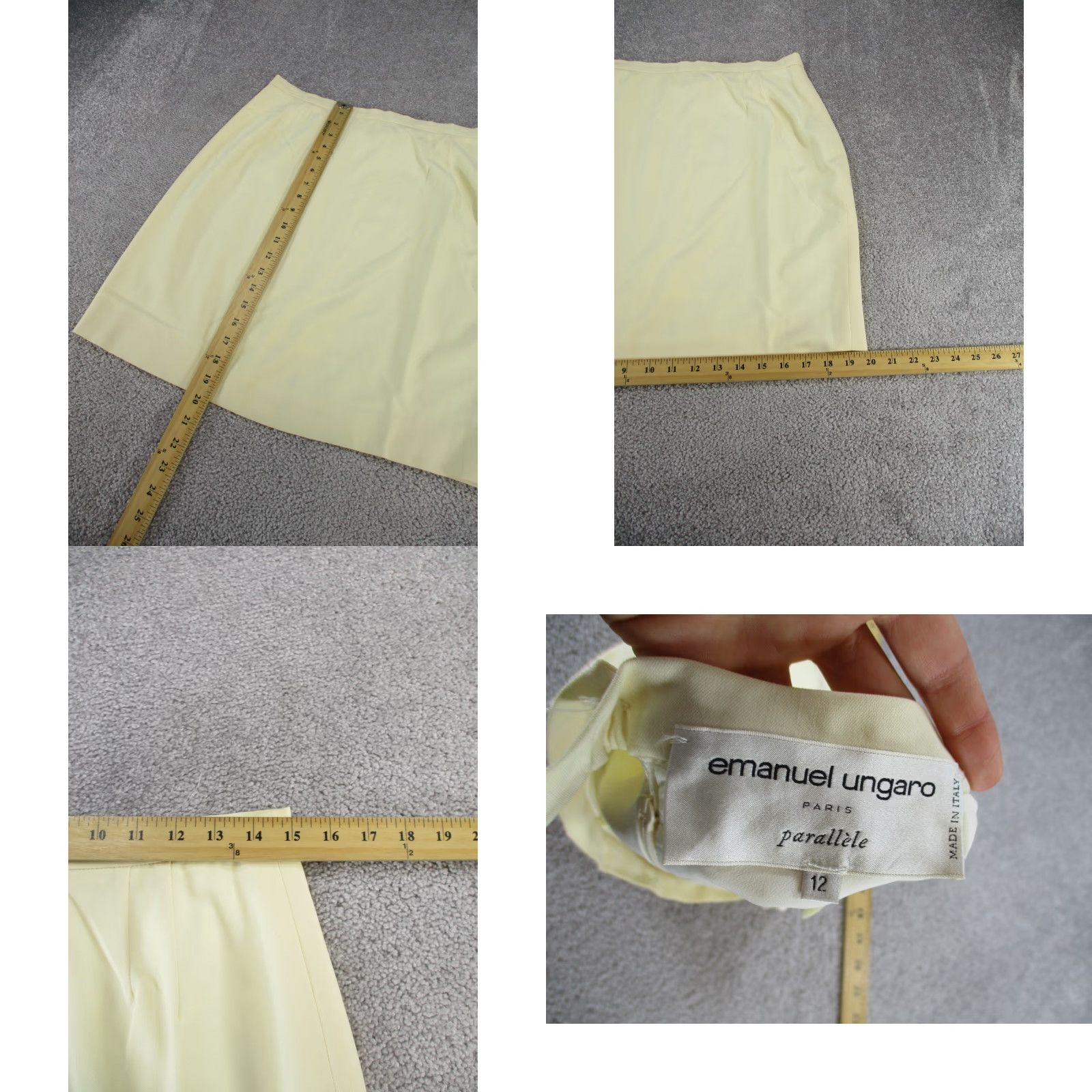 Emanuel Ungaro VINTAGE Emanuel Ungaro Skirt Womens 12 Ivory Wool Blend Pencil Size 34" / US 12 / IT 48 - 8 Thumbnail