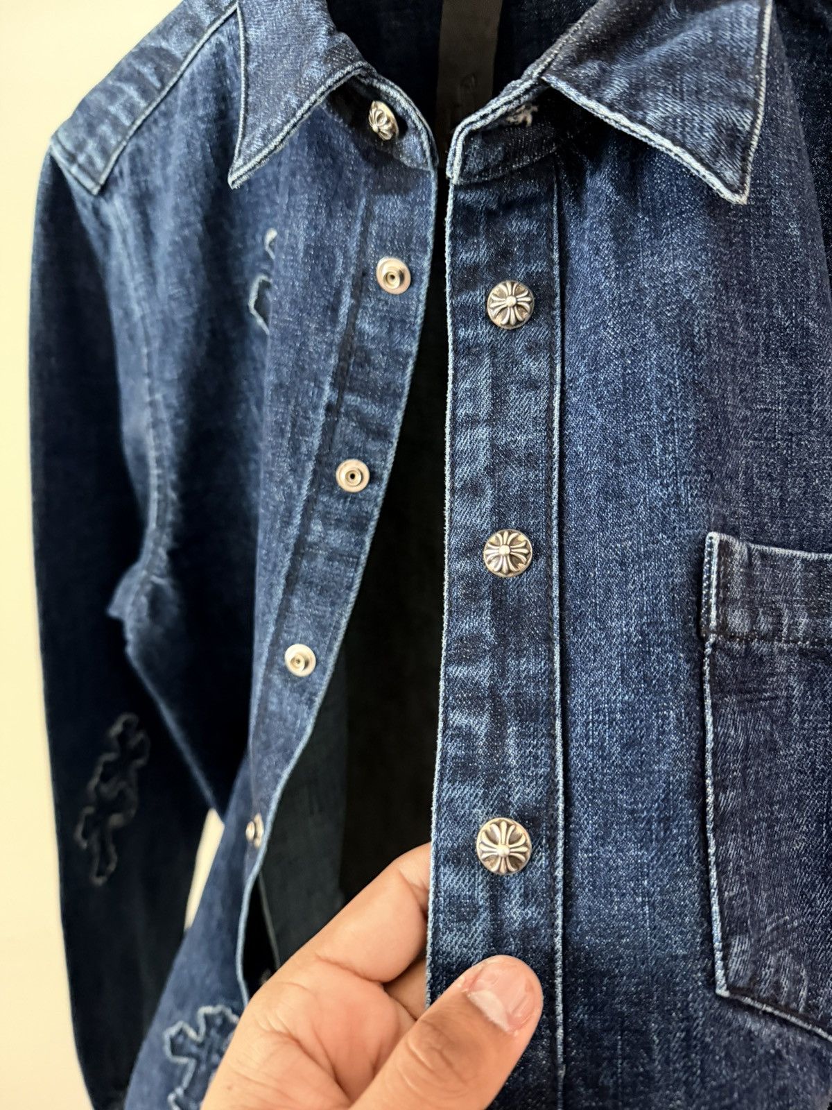 Chrome Hearts Chrome Heart Embroidered Denim Cross Patch Denim Button Up M Size US M / EU 48-50 / 2 - 15 Thumbnail