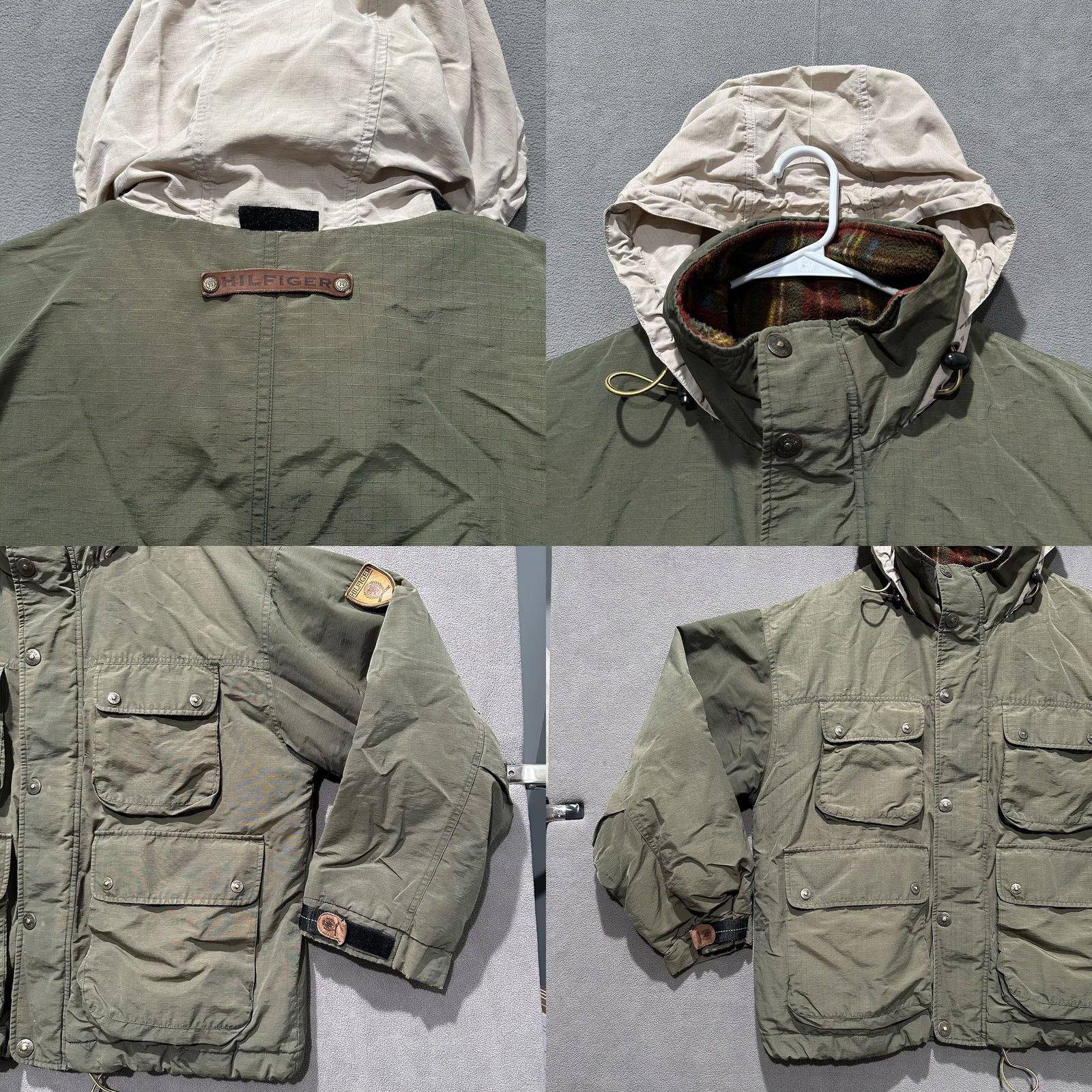Tommy Hilfiger VINTAGE Tommy Hilfiger Jacket Mens M Safari Puffer Insulated Goose Down 90s Green Zip Hooded Lined Quilted Logo Puffer Jacket Mens Size US M / EU 48-50 / 2 - 8 Thumbnail