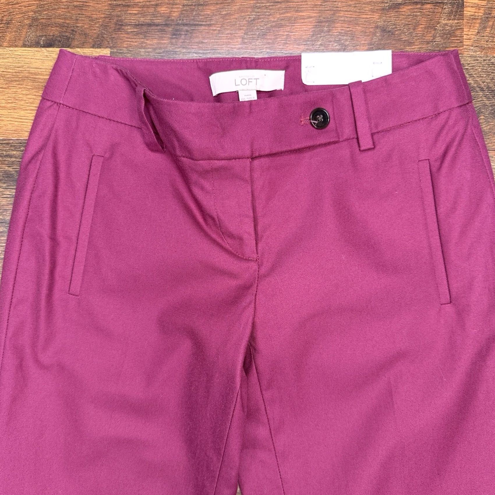 Ann Taylor Ann Taylor Loft Marisa Ankle Pants Pink 00 Low Rise Stretch Canvas Cotton Spandex Straight 26 in Inseam Size 24" / US 00 / IT 34 - 3 Thumbnail