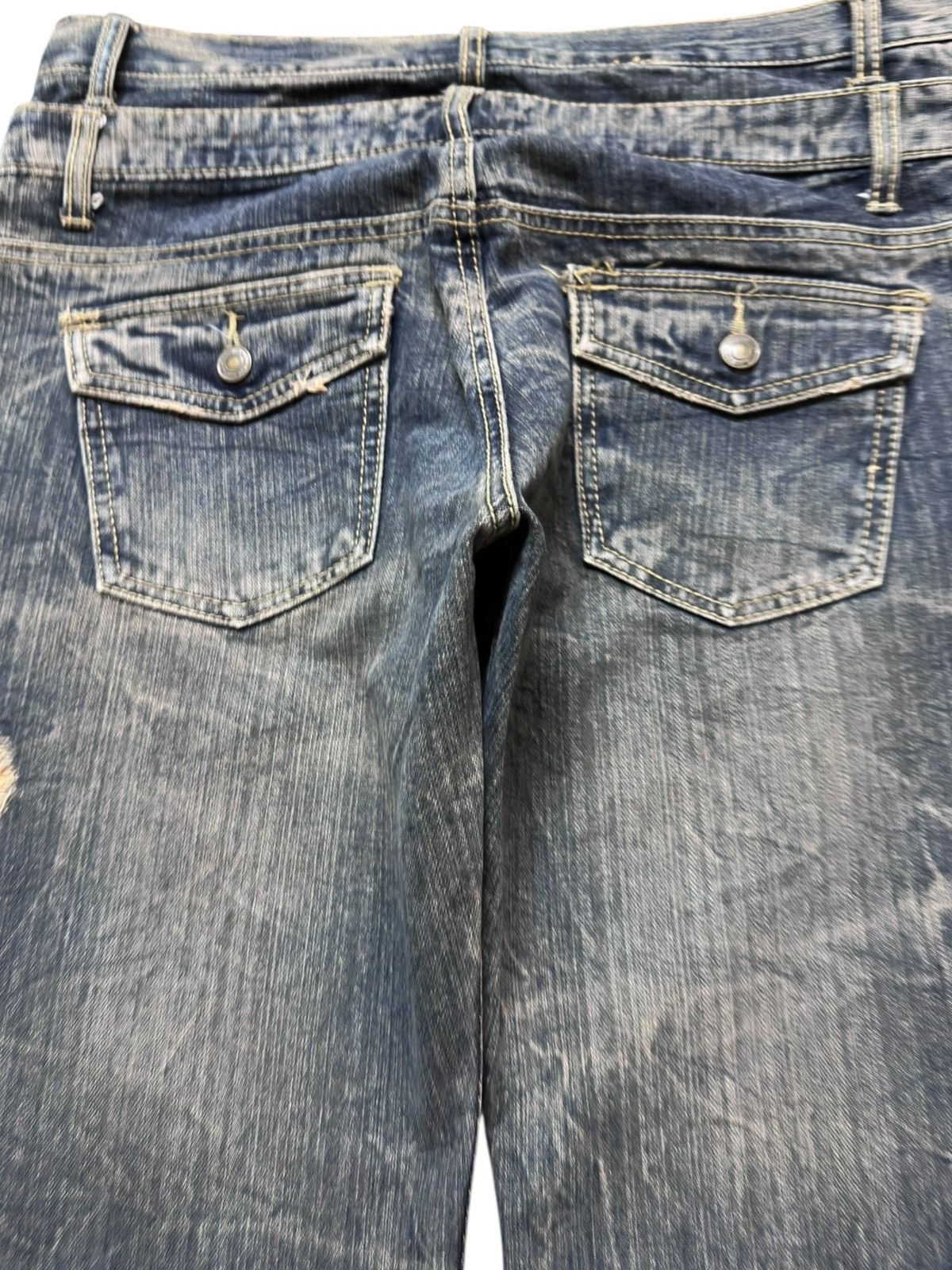 If Six Was Nine Vintage Daily Topics Double Waist Grunge Honeycomb Denim Size US 34 / EU 50 - 8 Thumbnail