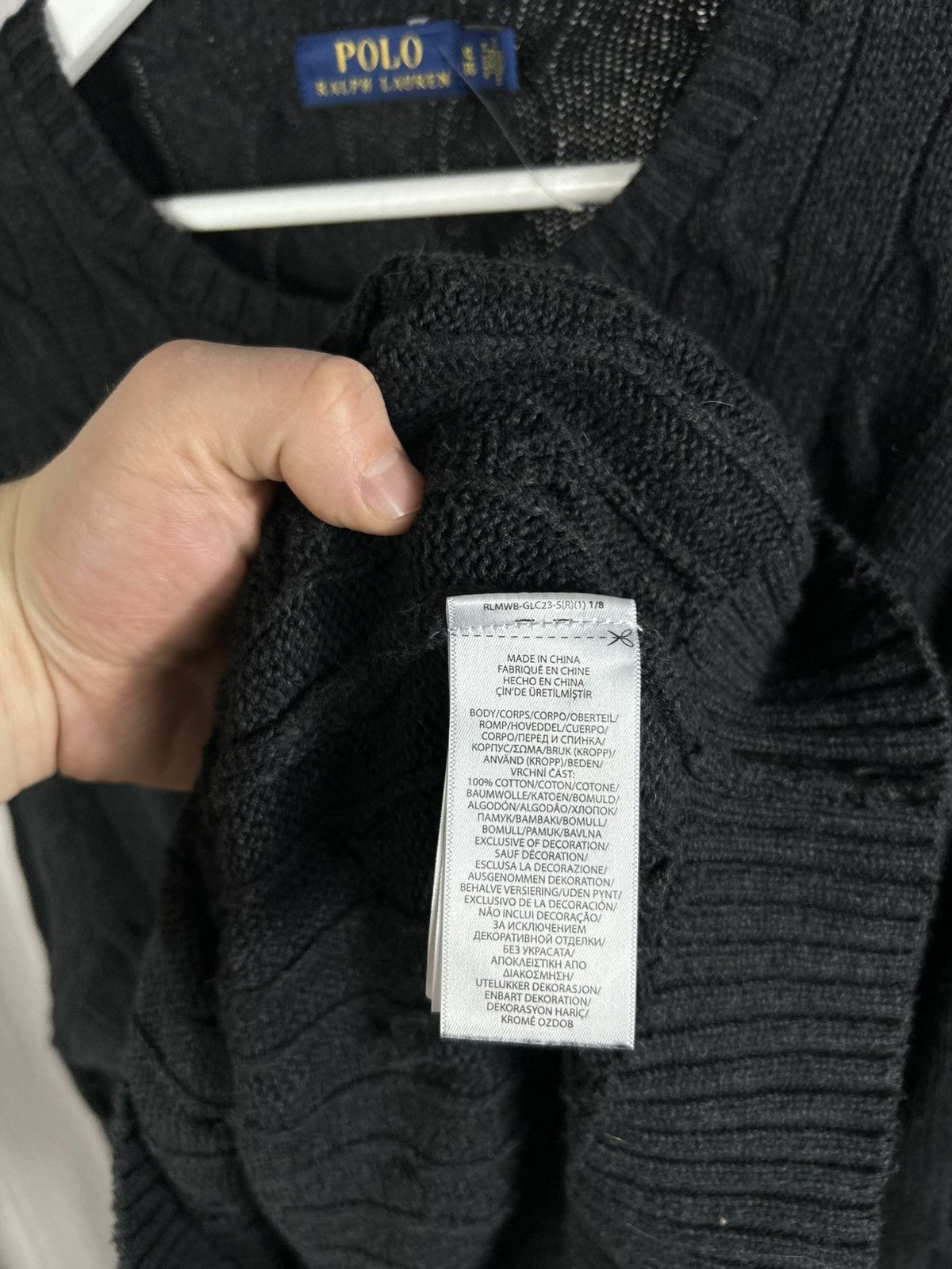 Polo Ralph Lauren Polo Ralph Lauren Total Black Cable Knit Sweater Size XL Size US XL / EU 56 / 4 - 8 Thumbnail