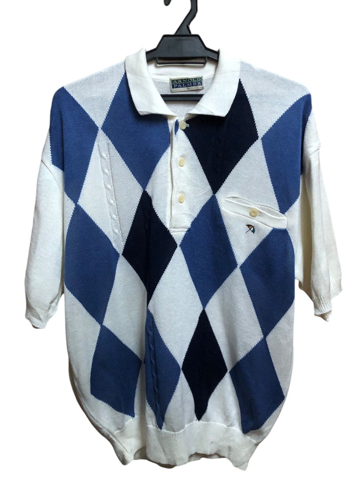 Japanese Brand × Vintage Arnold Palmer Quilted Pattern Polo Shirt Size US M / EU 48-50 / 2 - 1 Thumbnail