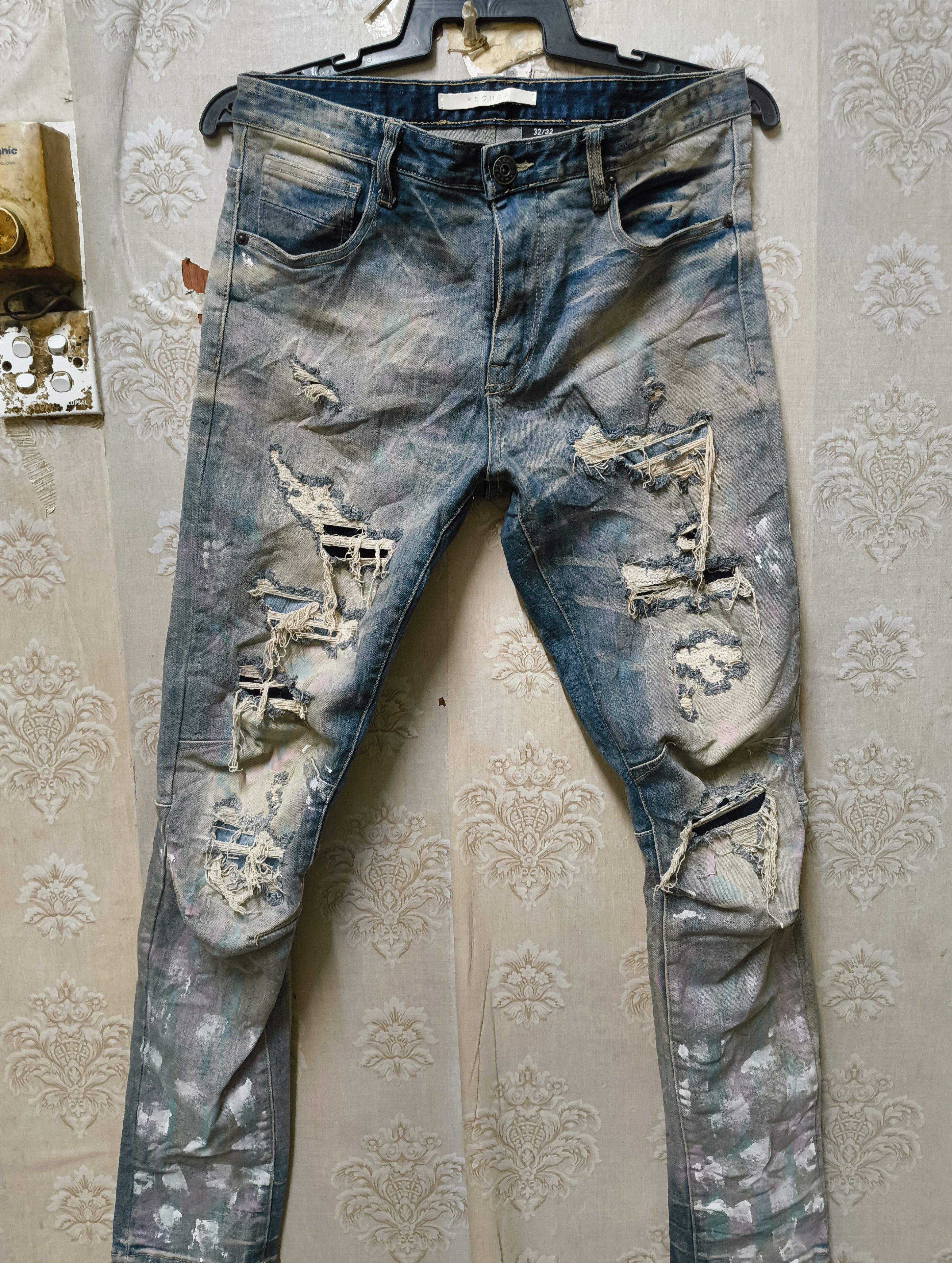 Japanese Brand klaud 9 Jeans distressed avant garde Skinny Size US 33 - 8 Thumbnail