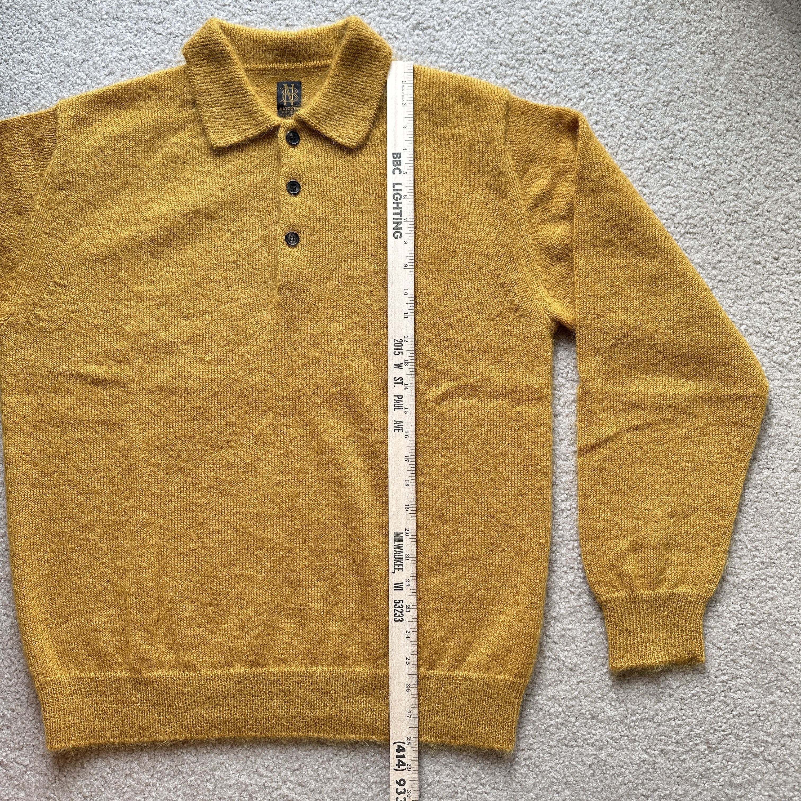 Batoner Batoner Pure 100% Mohair Polo Shirt Wool Collared Sweater Size US L / EU 52-54 / 3 - 6 Thumbnail