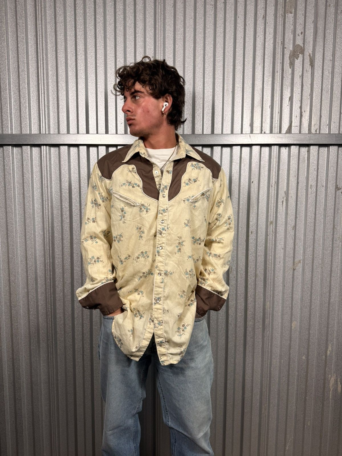 Other 70s Vintage Westerns Best Cowboy Floral Pearl Snap Shirt Size US XL / EU 56 / 4 - 1 Thumbnail