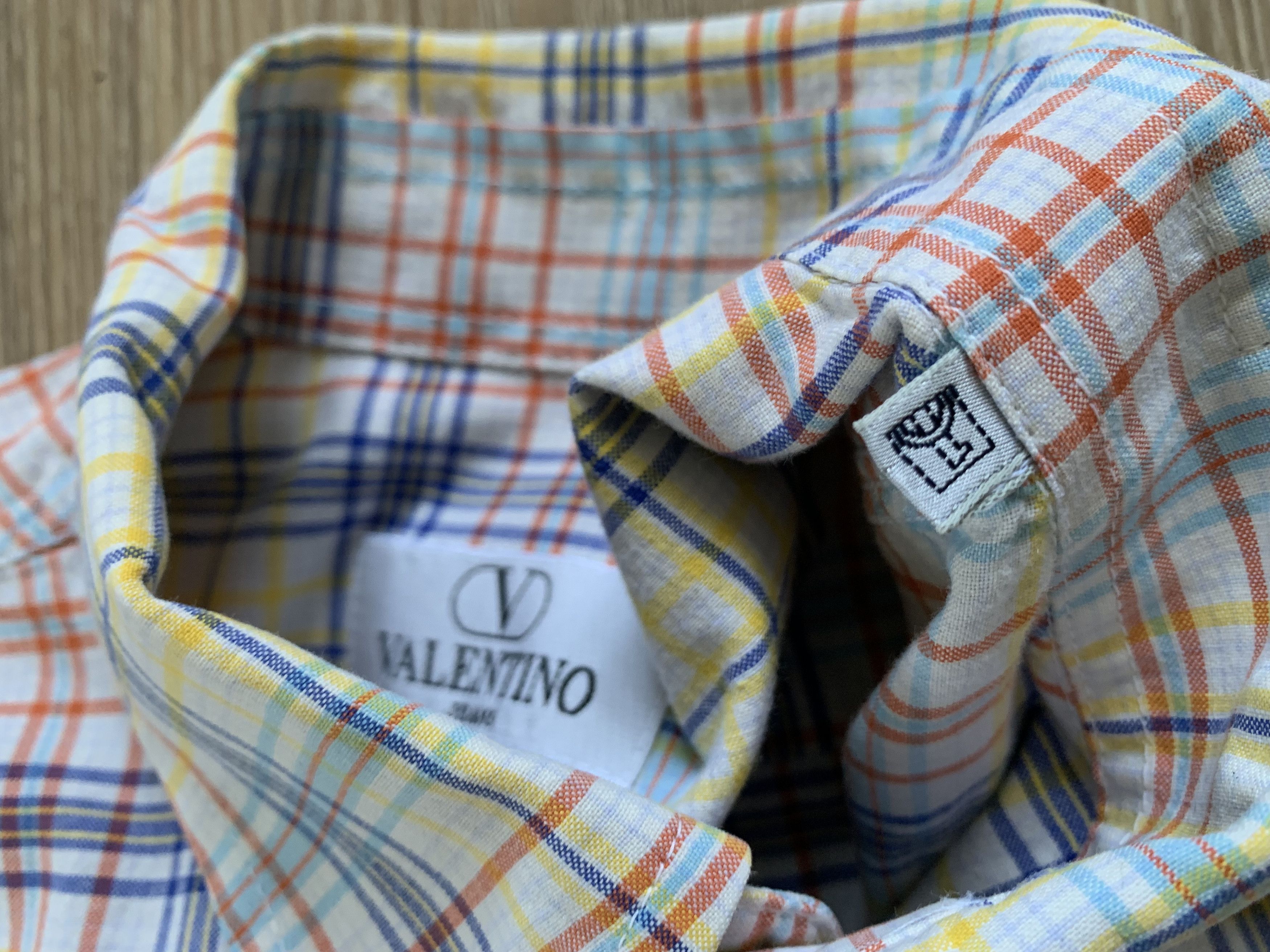 Valentino × Vintage Valentino Vintage Short Sleeve Plaid Cotton Shirt Size US L / EU 52-54 / 3 - 7 Thumbnail