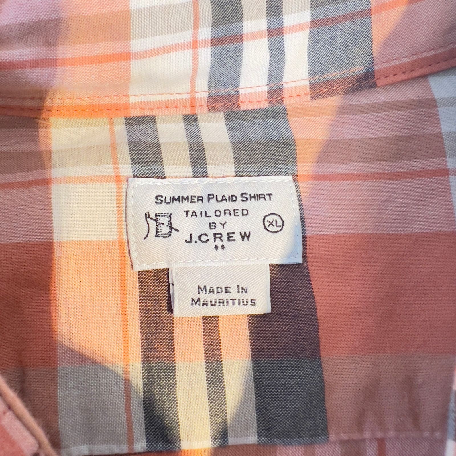 J.Crew J. Crew Factory Button Down Shirt Summer Plaid XL Orange Size US M / EU 48-50 / 2 - 2 Thumbnail