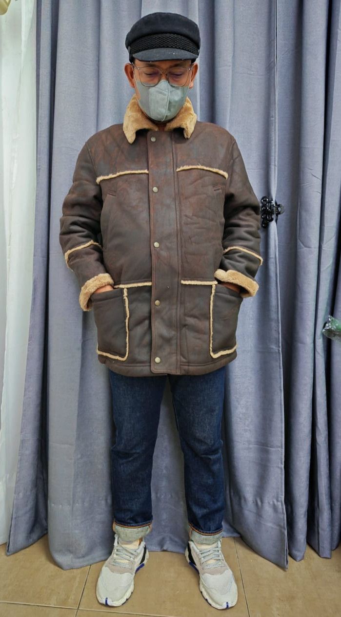 Kenzo Golf Shearling Bomber Leather Jacket