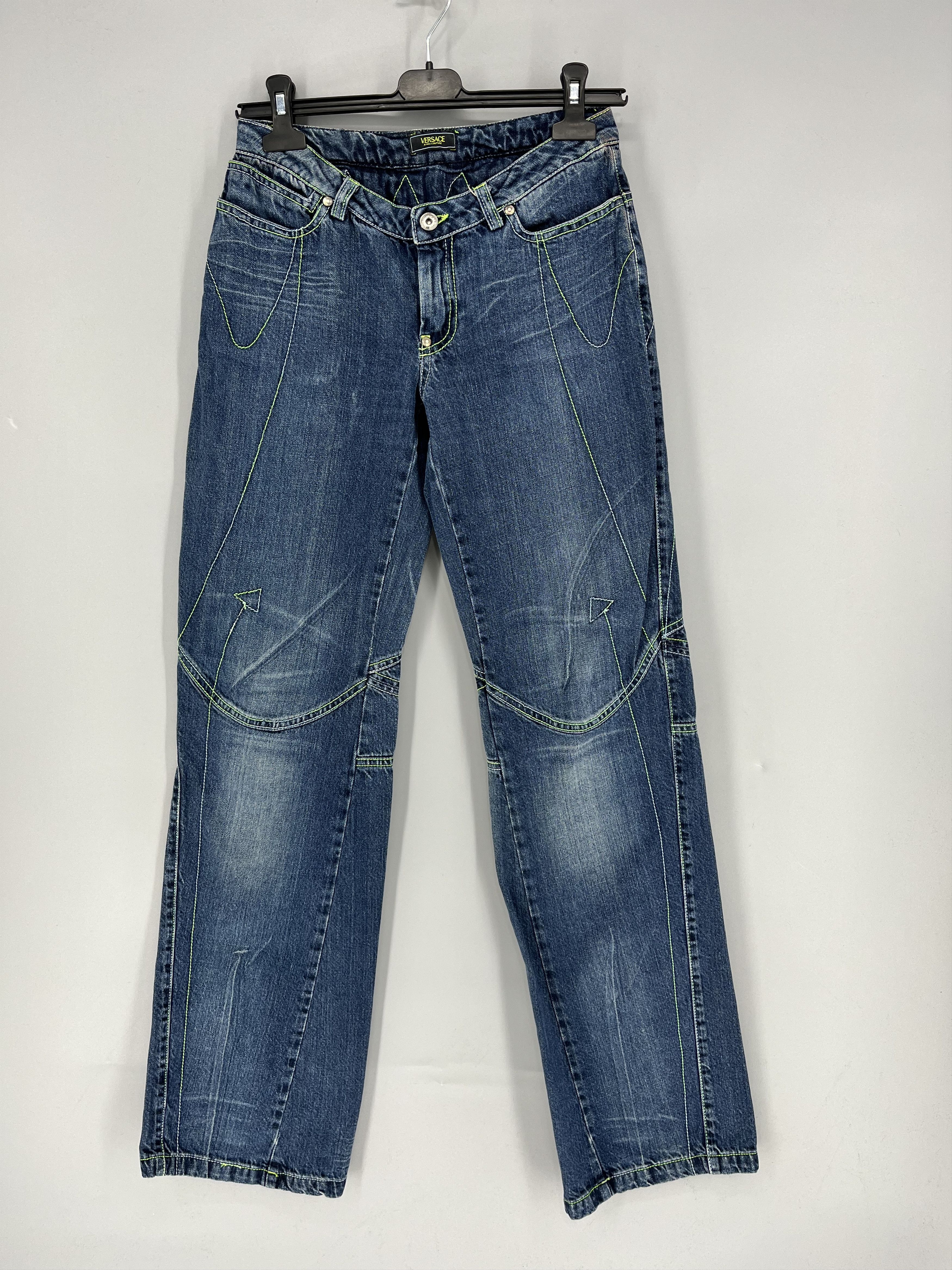 Versace Vintage VERSACE JEANS COUTURE Line Low-Rise Y2k Denim Pants Size 26" / US 2 / IT 38 - 1 Thumbnail